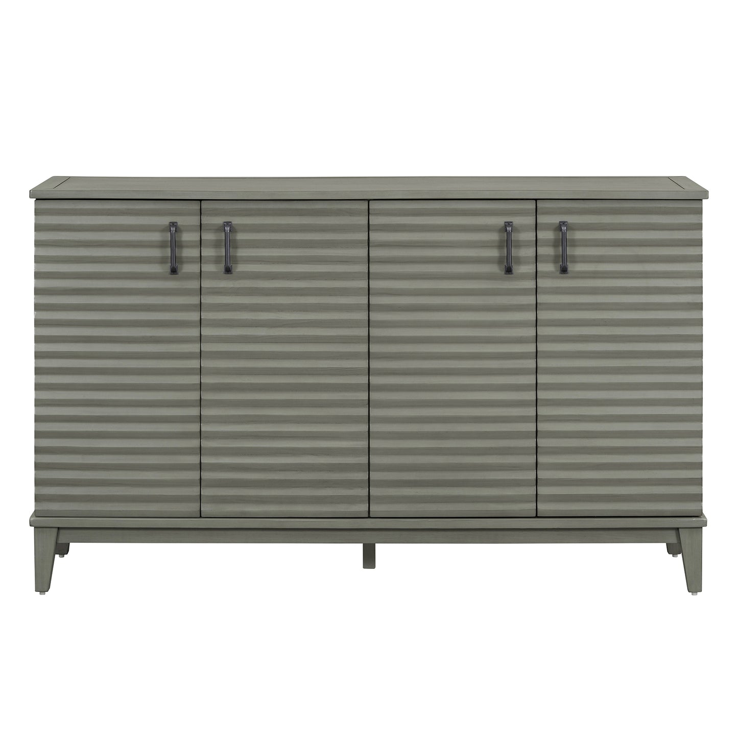Vimora™ - Antique Gray 4-Door Sideboard with Adjustable Shelves and Metal Handles