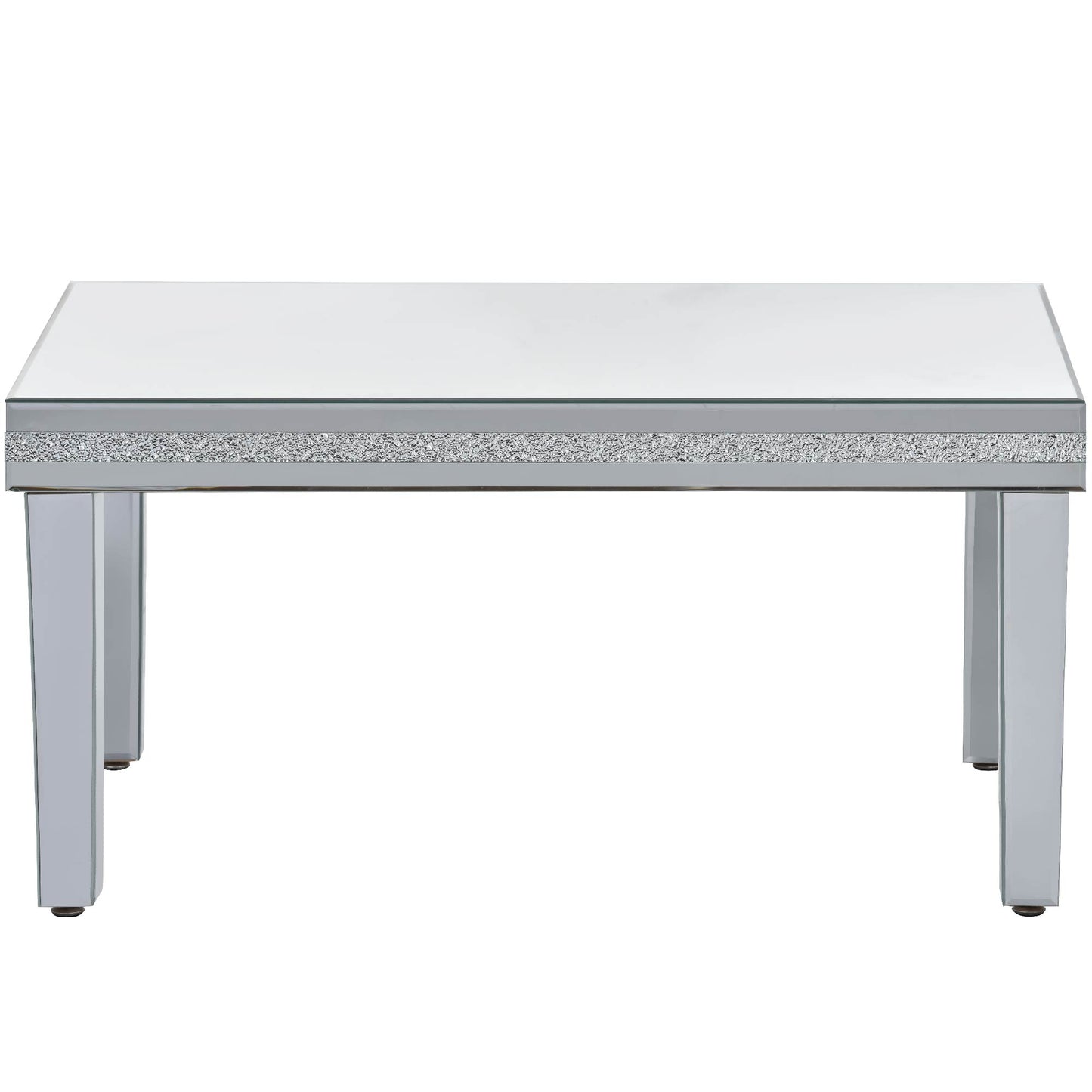 Sofia™️ - Modern Glass Mirrored Coffee Table with Crystal Design and Adjustable Height Legs