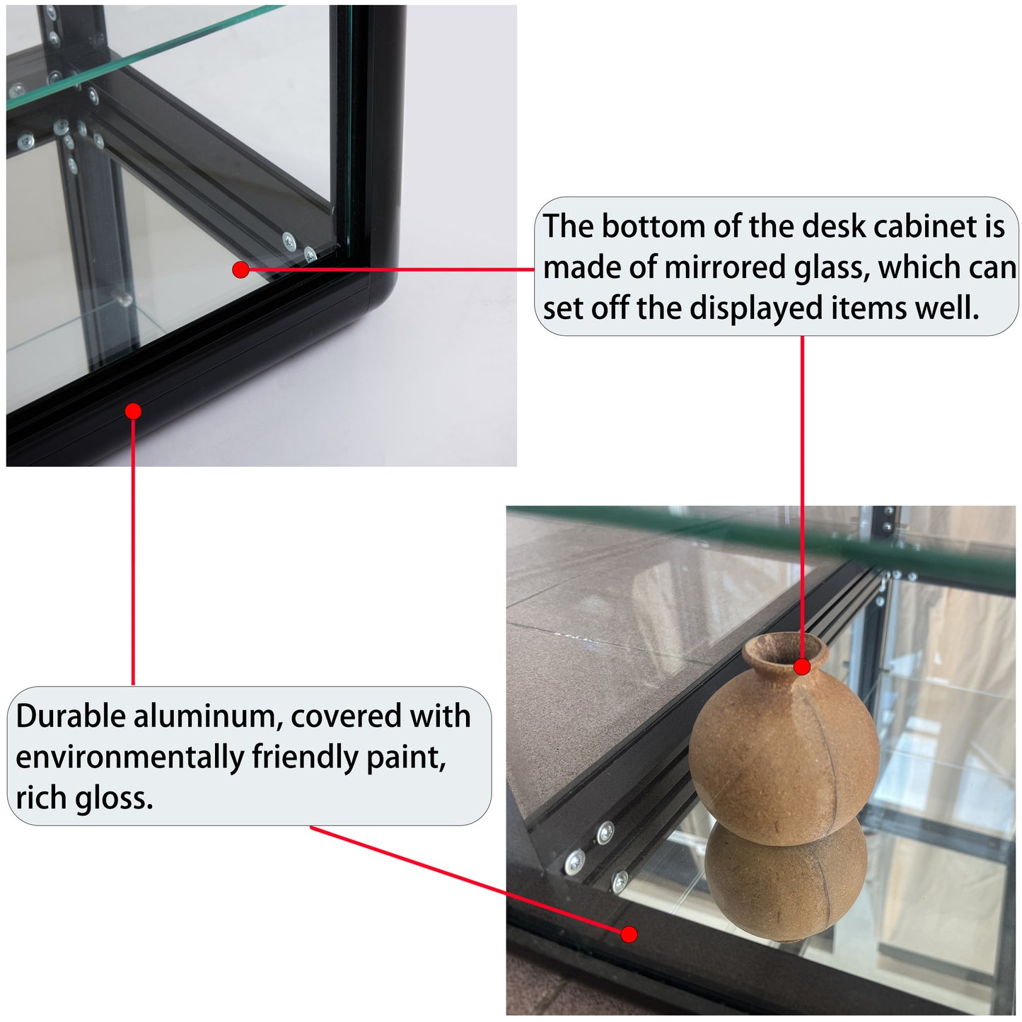 Vimora™ - Tempered Glass Countertop Display Cabinet with Lock & Sliding Door