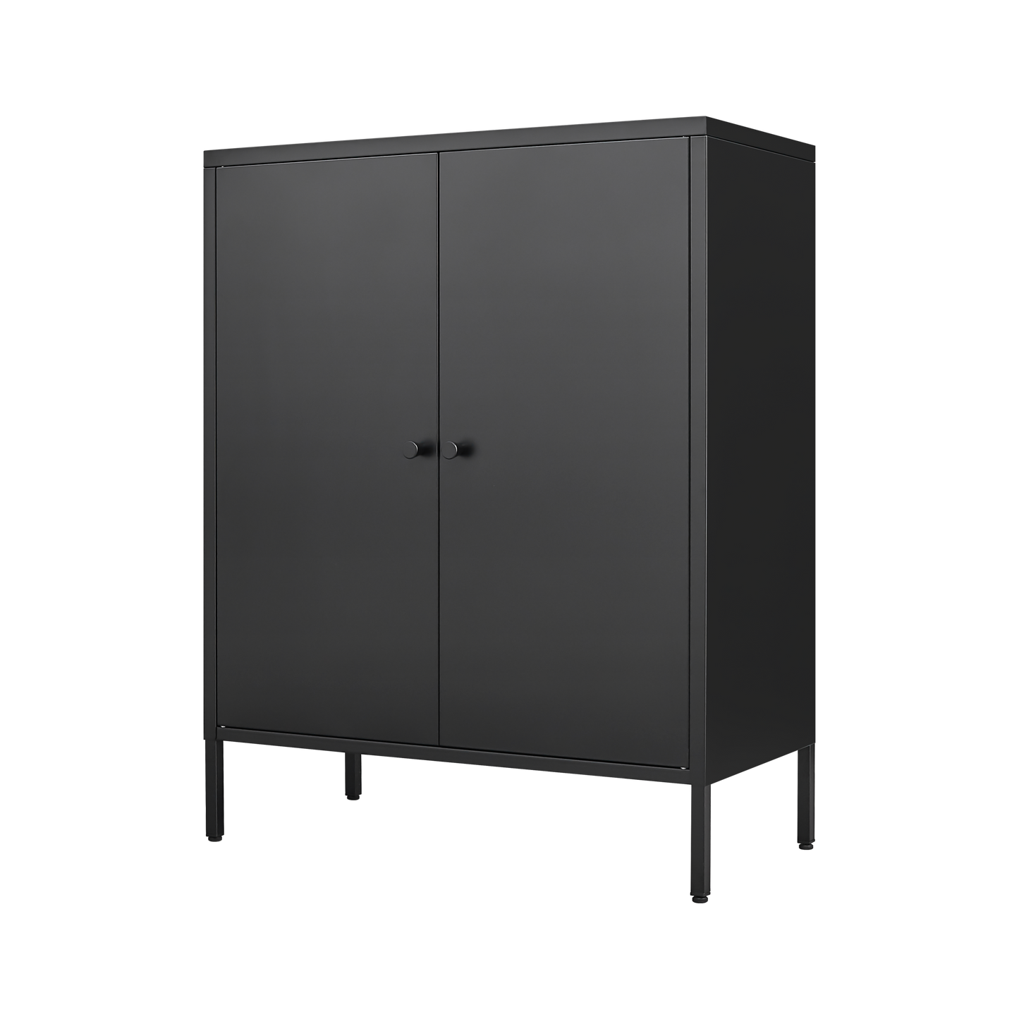 Vimora™ - Kitchen Buffet Server Table with Doors, Metal Sideboard Console Cabinet in Black