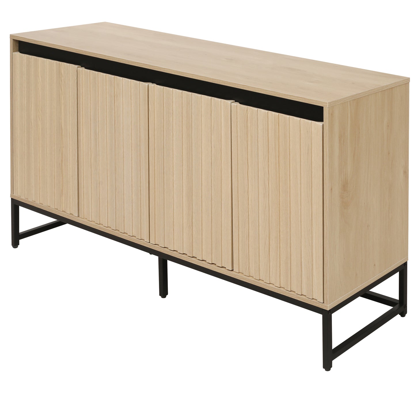 Vimora™ - Modern 4-Door LED Sideboard with Adjustable Shelves