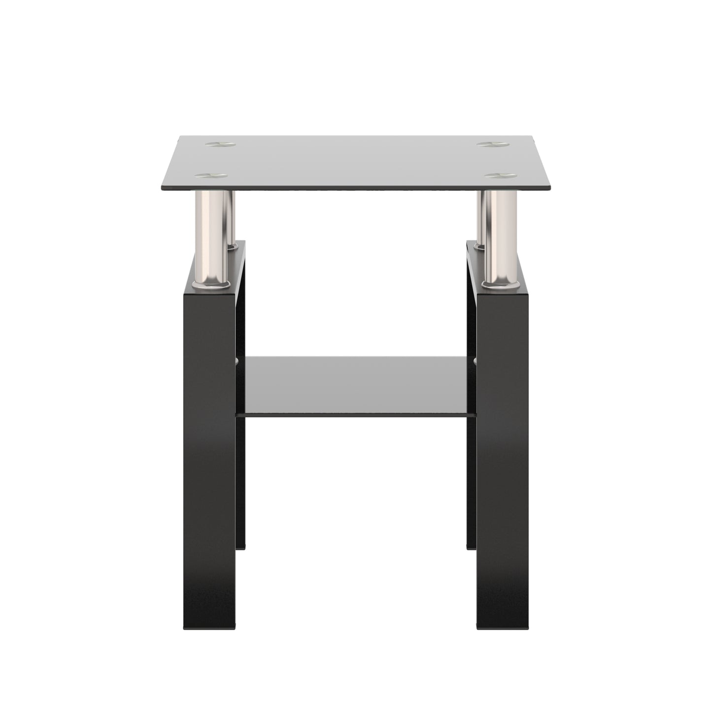 Vimora™ - Modern Black Tempered Glass Square Coffee Table