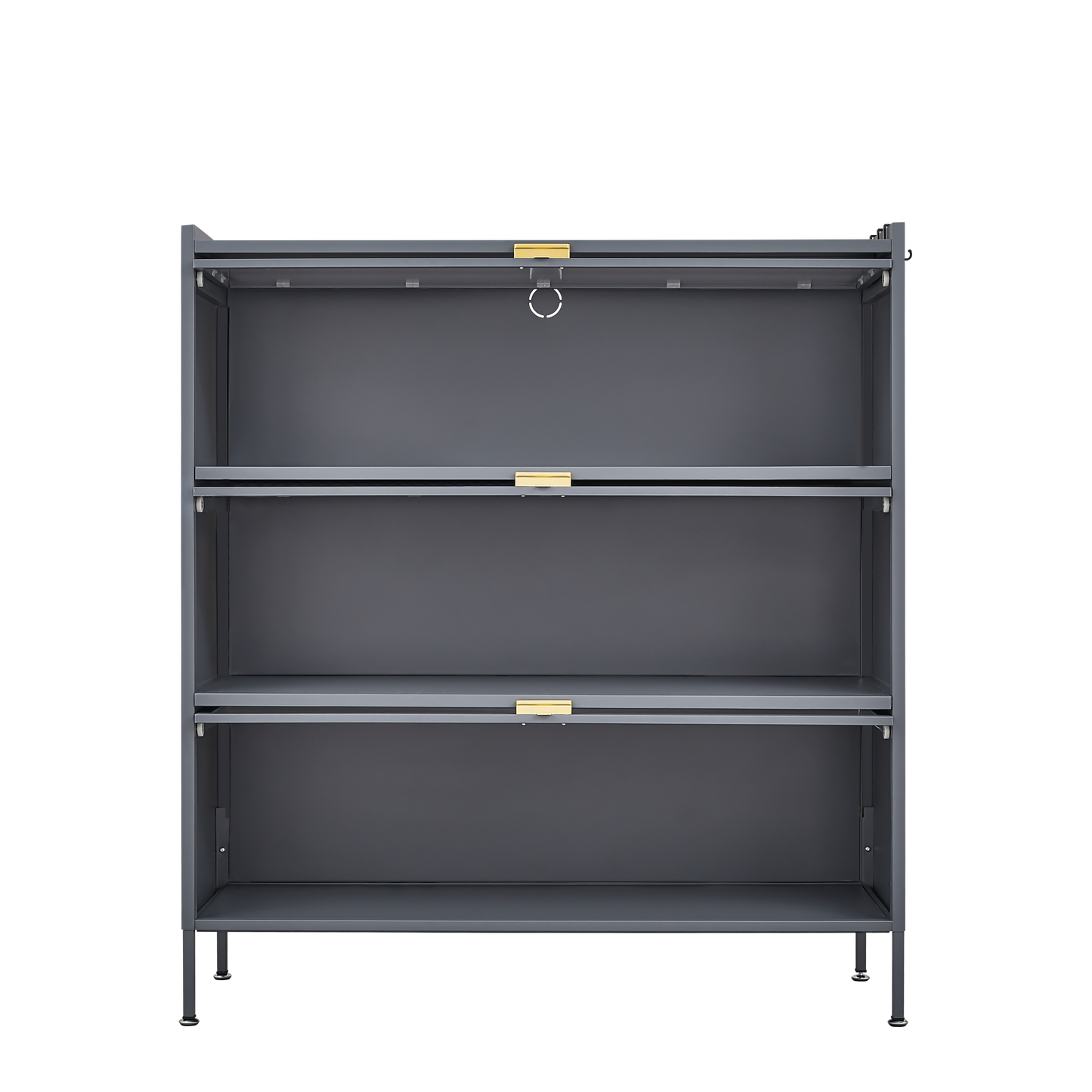 Vimora™ - 3 Tier Metal Pantry Storage Cabinet with Microwave Rack & Adjustable Hooks