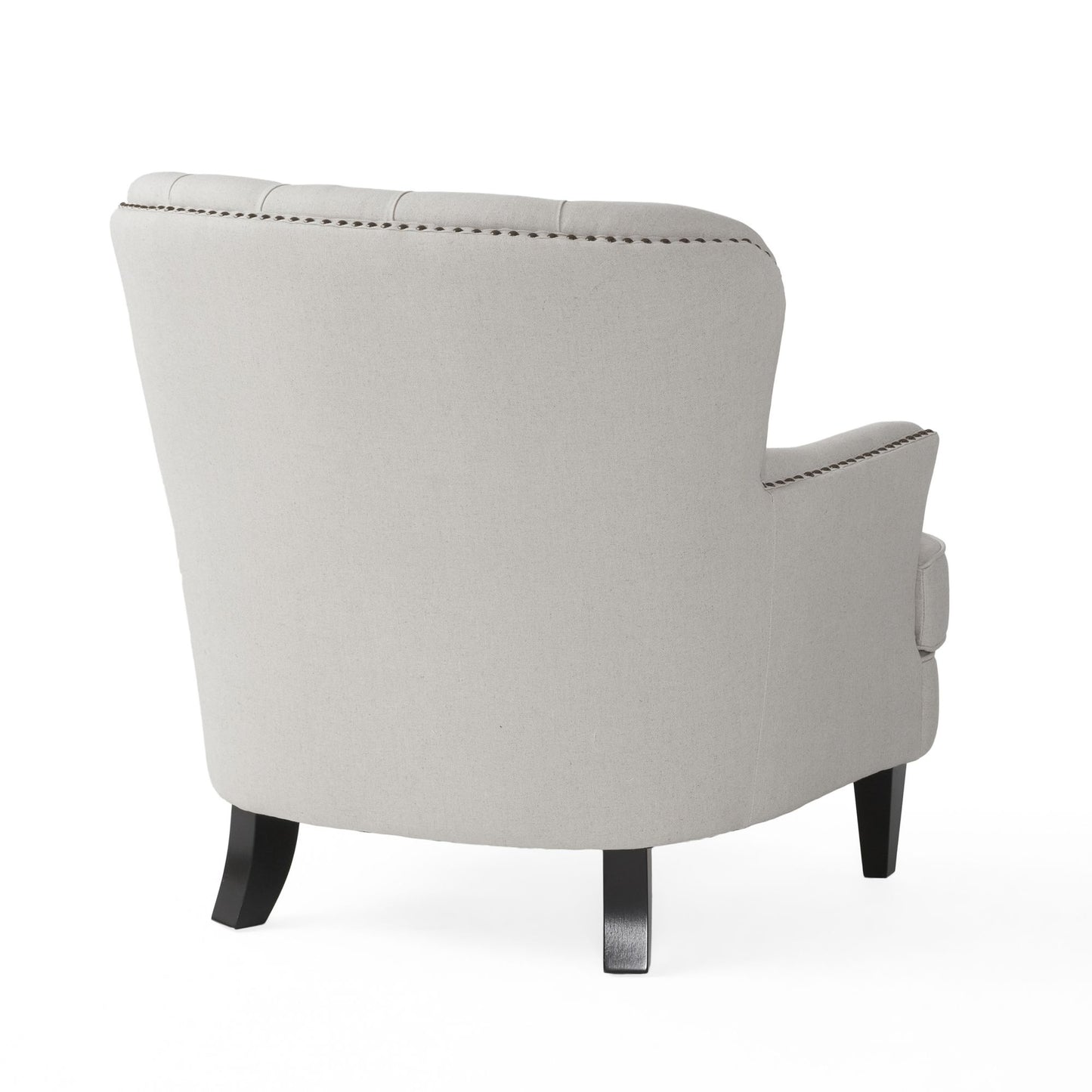 Vimora™ - Contemporary Light Grey Club Chair and Ottoman Set