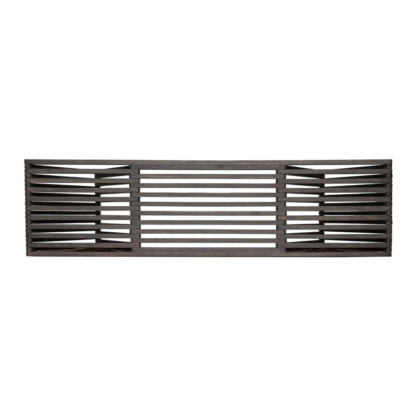 Vimora™ - Dark Grey Acacia Wood Transitional Bench with Modern Slat Design