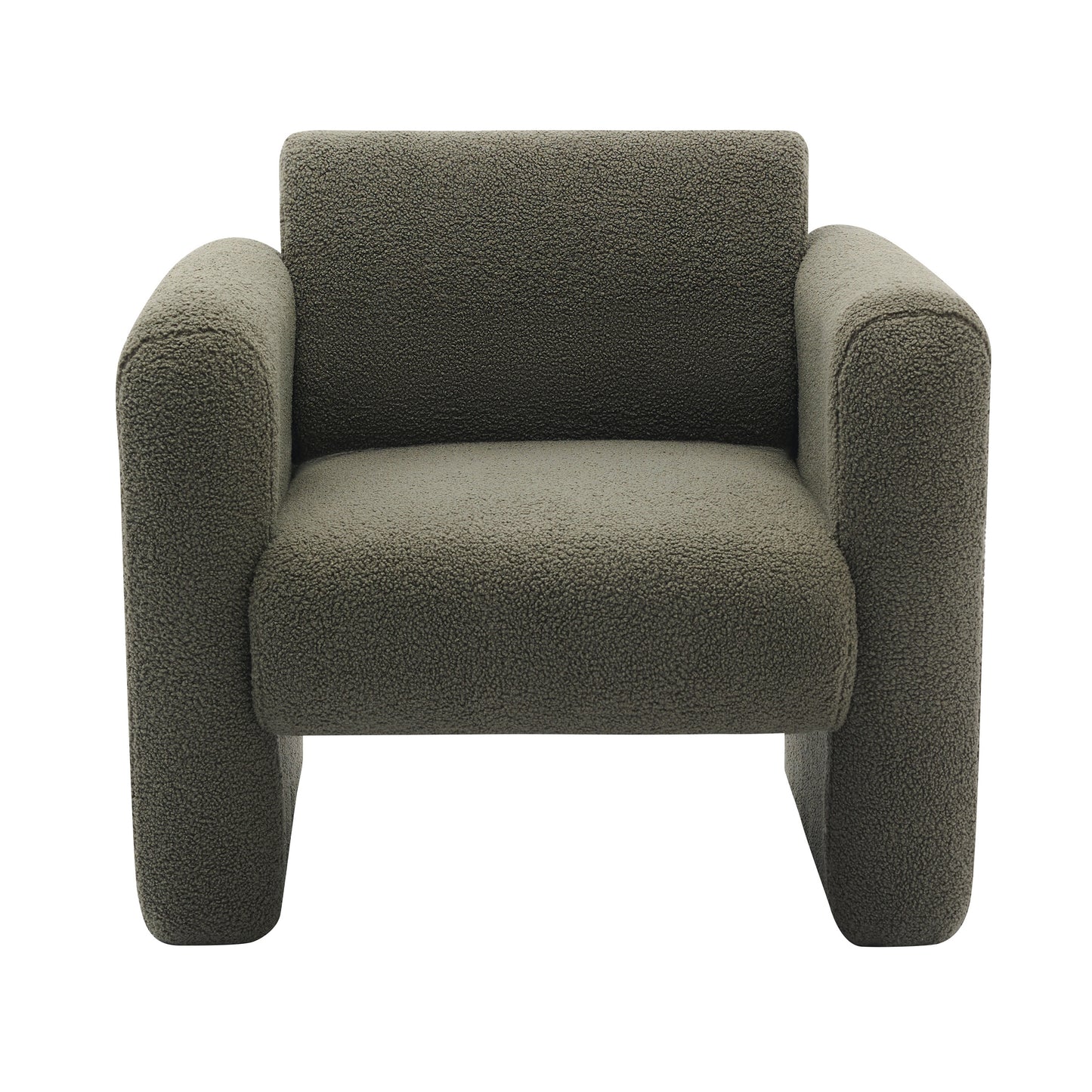 Vimora™ - Modern Style Chair with Soft Sheepskin Cushion, Seaweed Green Armchair