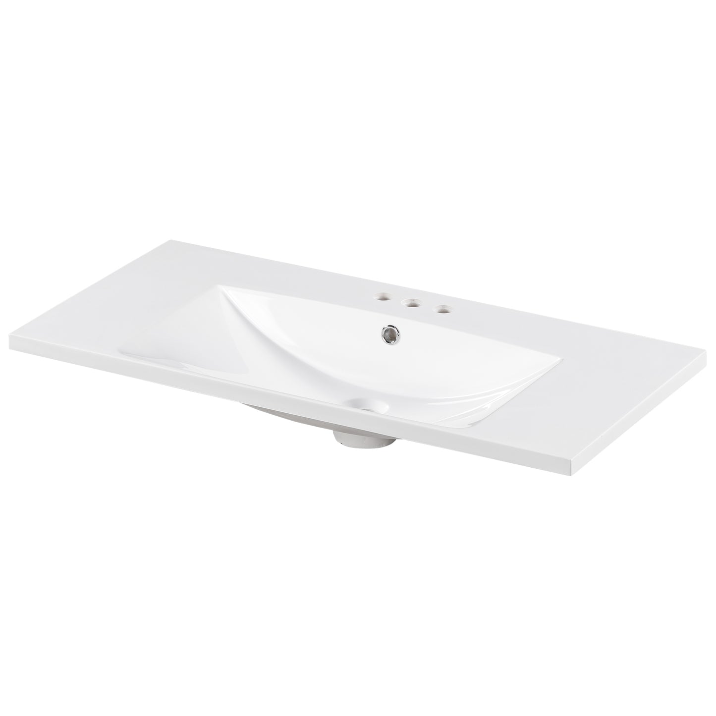 Vimora™ - 36" Single Bathroom Basin Sink, Resin Vanity Top with 3 Faucet Holes
