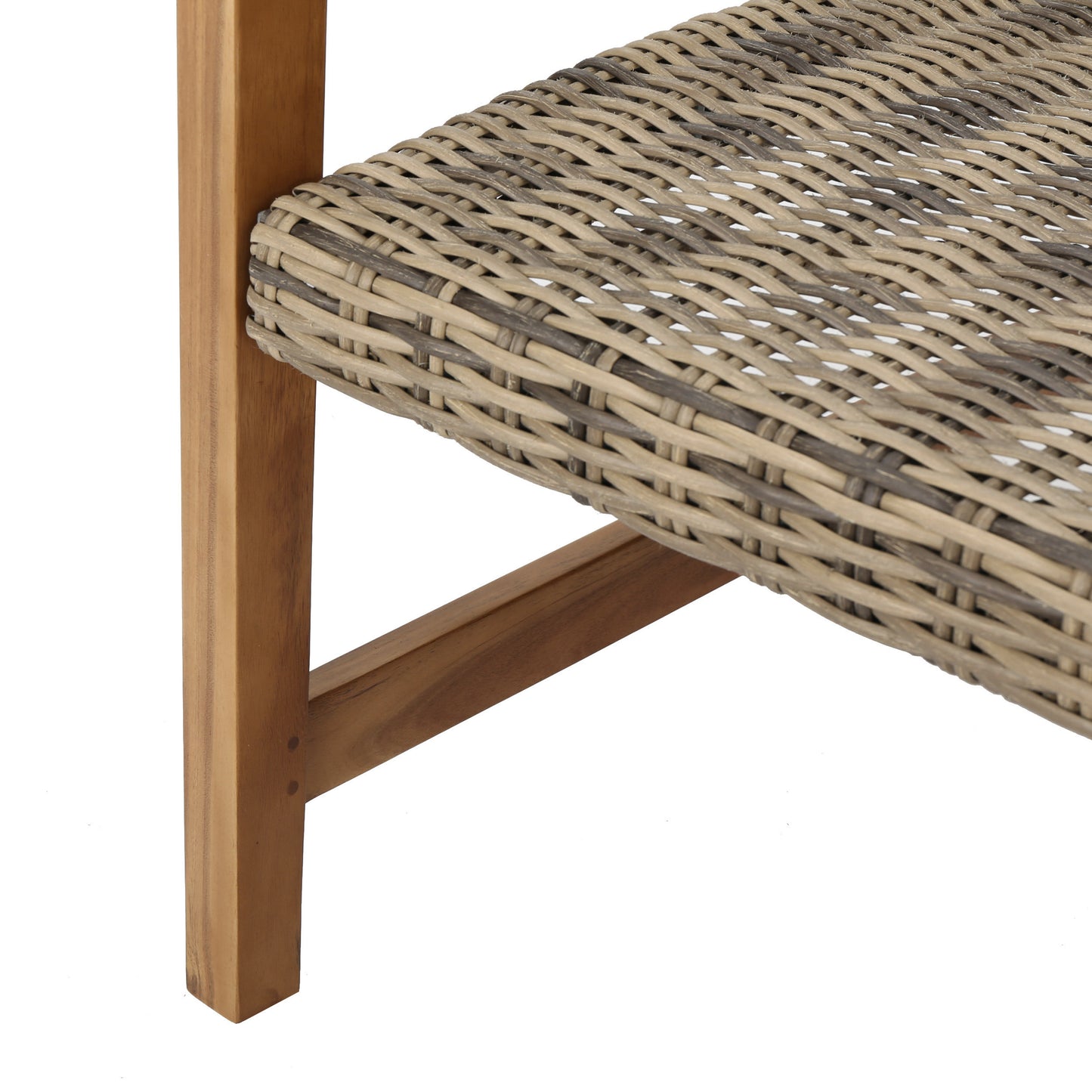 Hampton™ - Stylish Natural Grey Wooden & Wicker Outdoor Club Chairs Set of 2