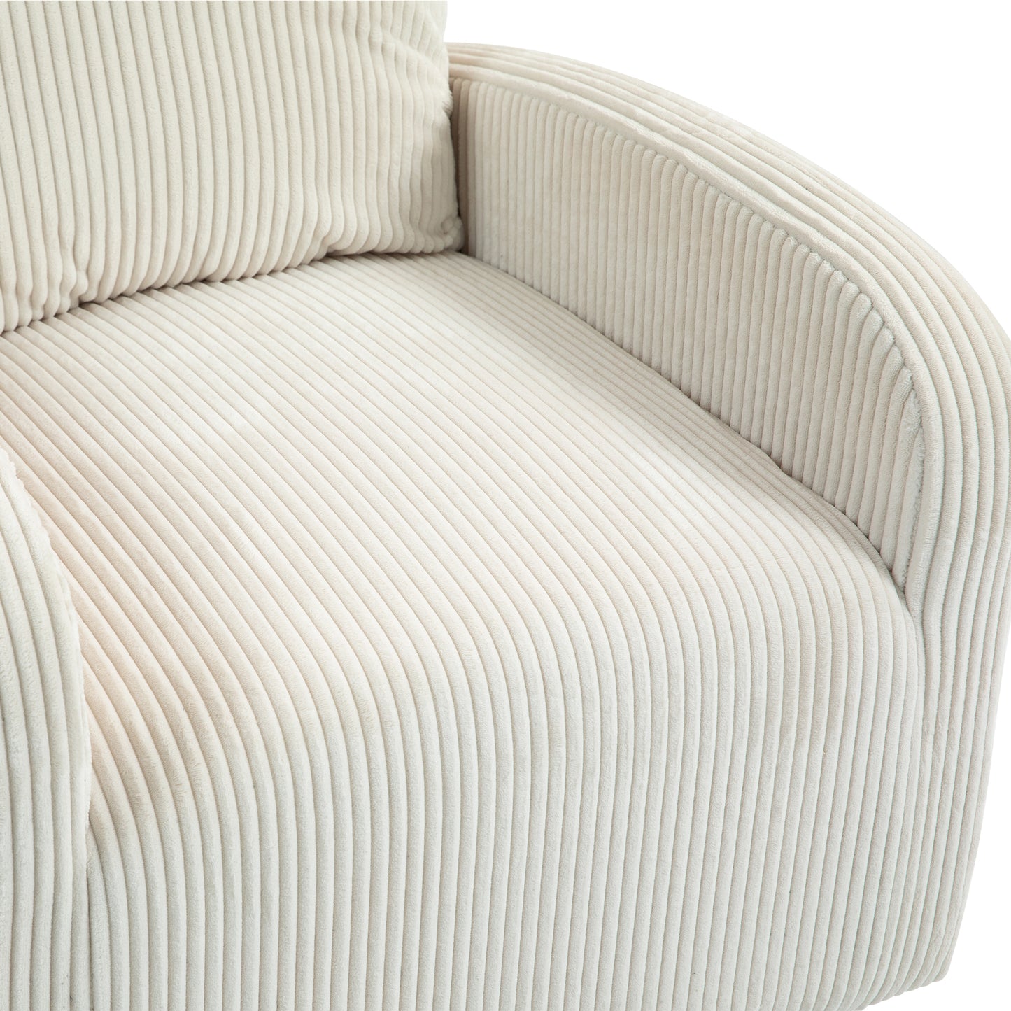 Vimora™ - Beige Upholstered Swivel Glider Rocking Chair