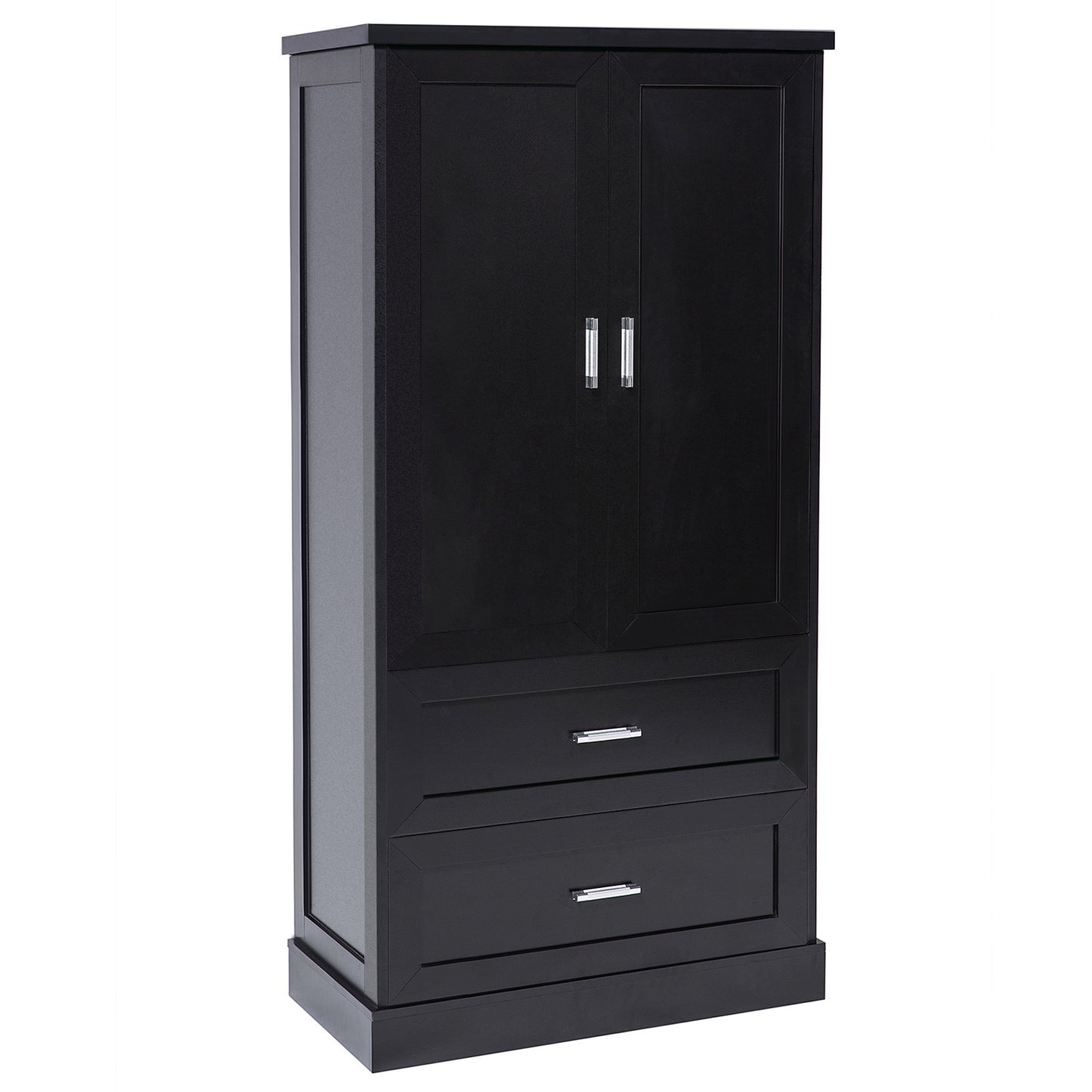 Vimora™ - Tall Black Bathroom Storage Cabinet with Doors, Drawers & Adjustable Shelf