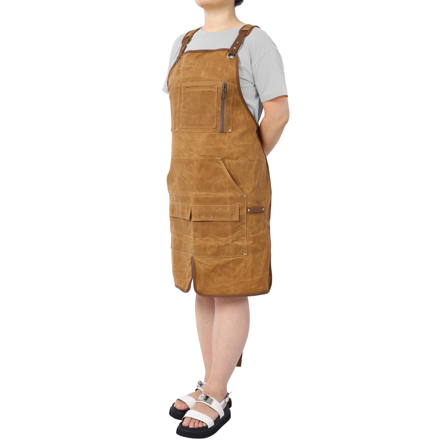 Vimora™ - Heavy-Duty Waxed Canvas Tool Apron, Fully Adjustable & Water-Resistant