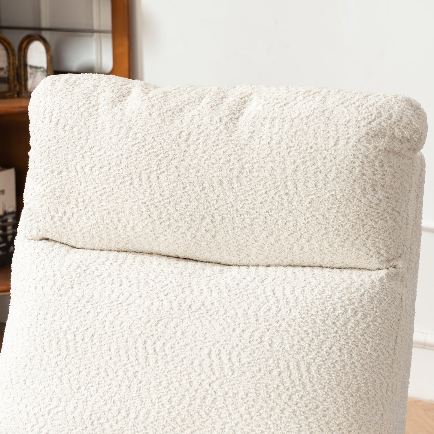 Vimora™ - Accent Rocking Chair with Footrest, High Back, Rubber Wood Legs