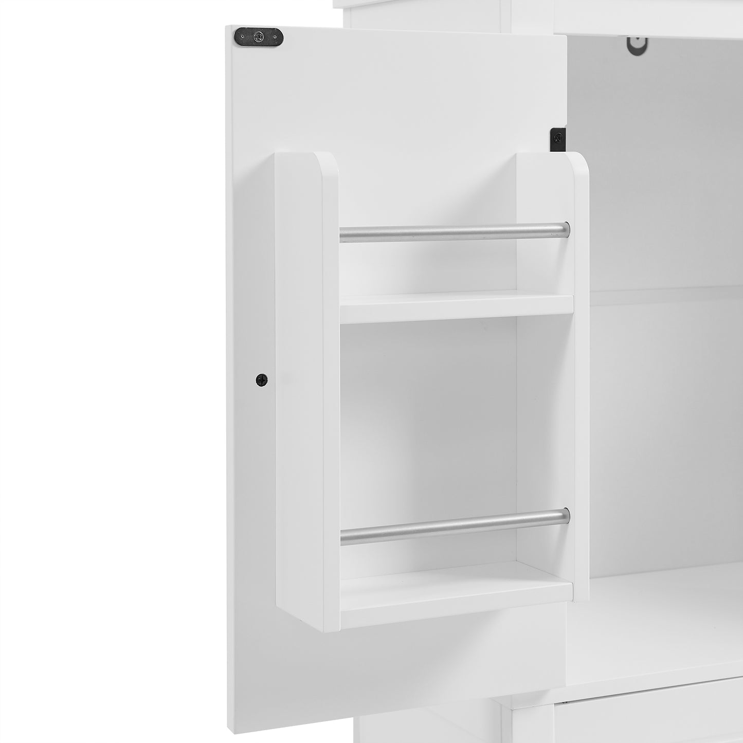 Vimora™ - Elegant White Bathroom Floor Storage Cabinet with Adjustable Shelves & 4 Doors