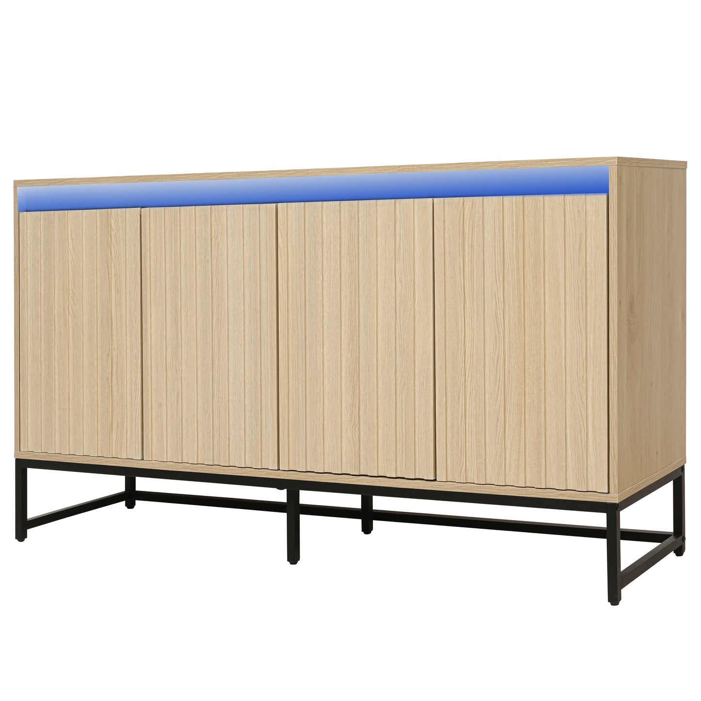 Vimora™ - Modern 4-Door LED Sideboard with Adjustable Shelves