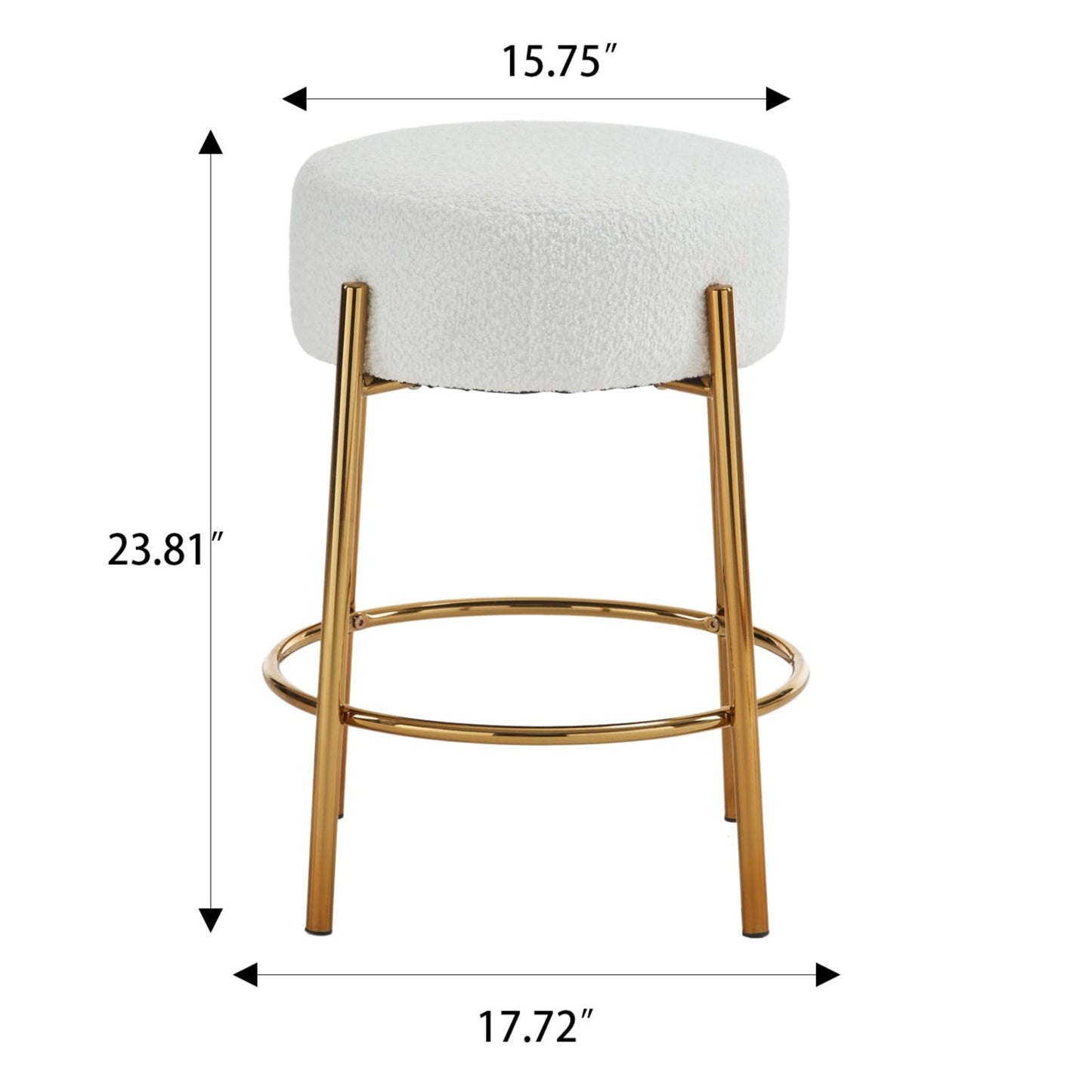 Vimora™ - 24" Modern Circular Bar Stools with Cushioned Seats and Support Legs (Set of 2)