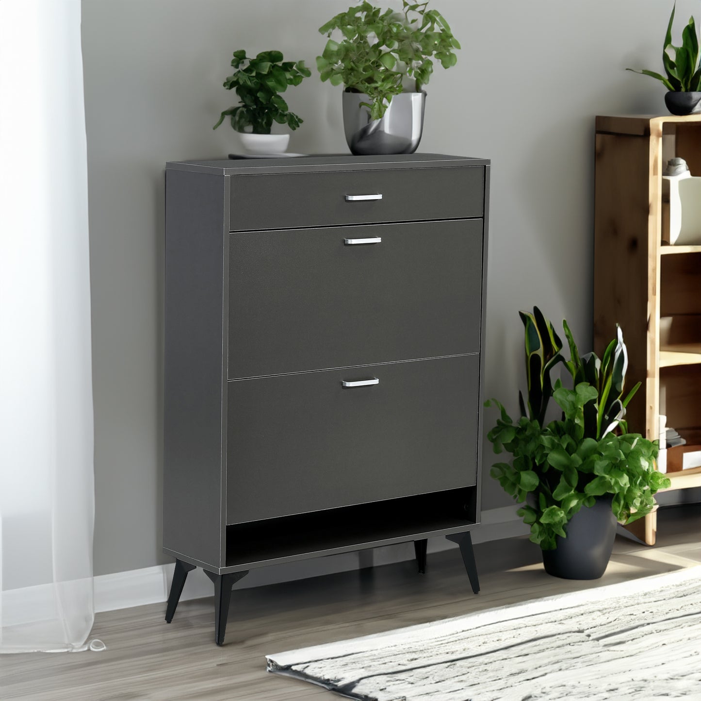 Vimora™ - Antique Grey Shoe Cabinet for Efficient Shoe Storage and Organisation
