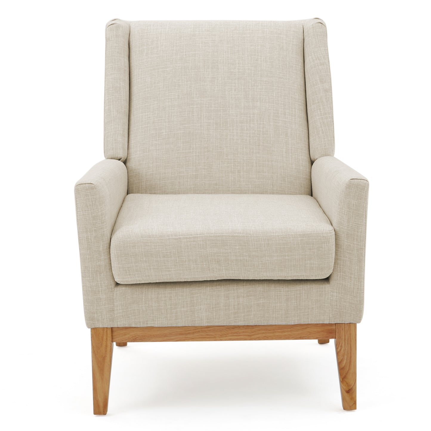 Vimora™ - Mid Century Beige Fabric Accent Chair