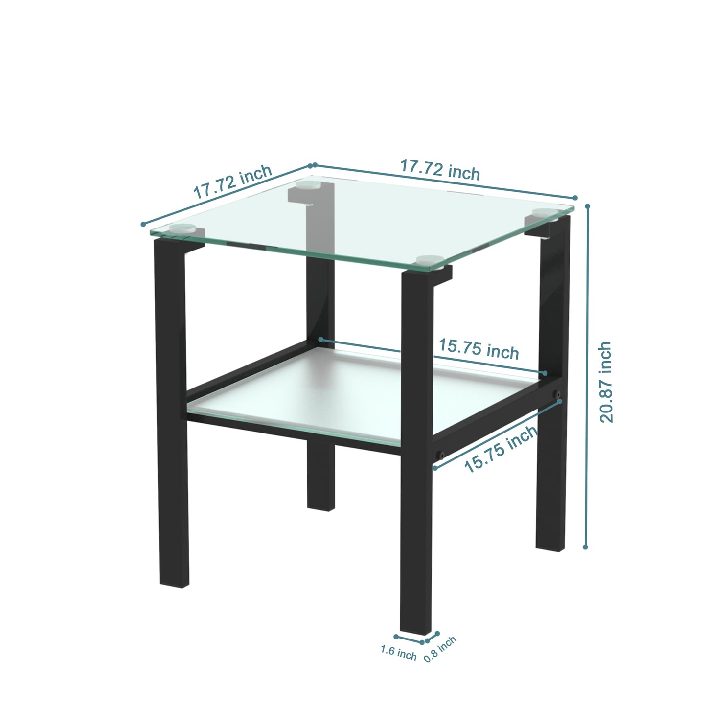 Ava™️ - Black Glass Two-Layer Round Tea Table for Living Room & Bedroom