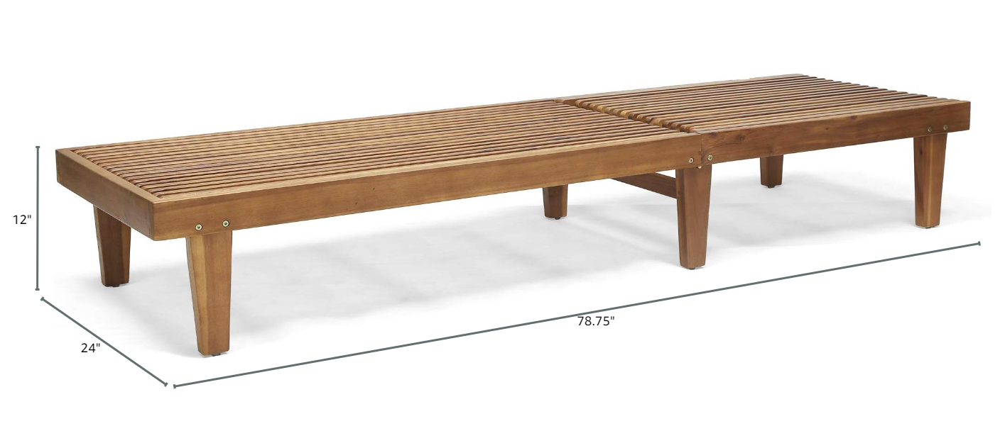 Vimora™ - Teak Acacia Wood Chaise Lounge for Outdoor Relaxation and Comfort
