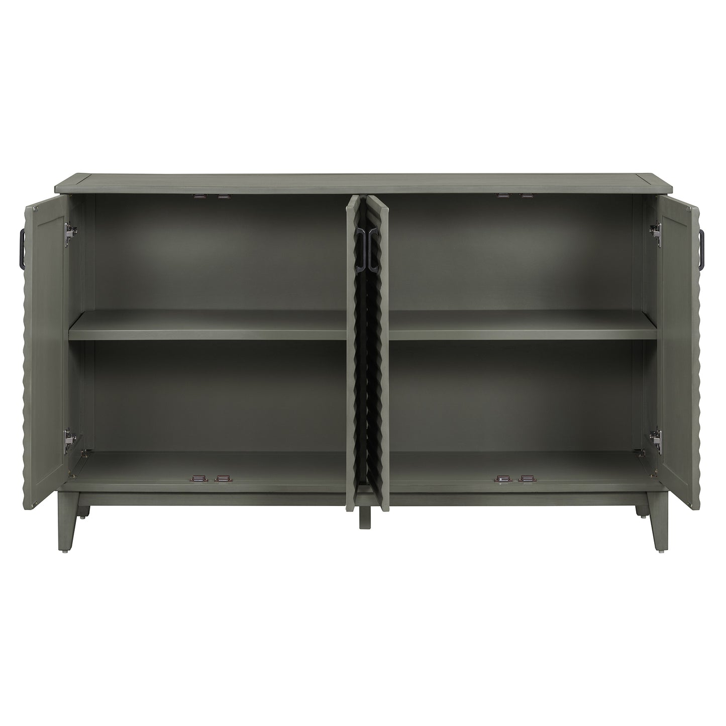 Vimora™ - Antique Gray 4-Door Sideboard with Adjustable Shelves and Metal Handles