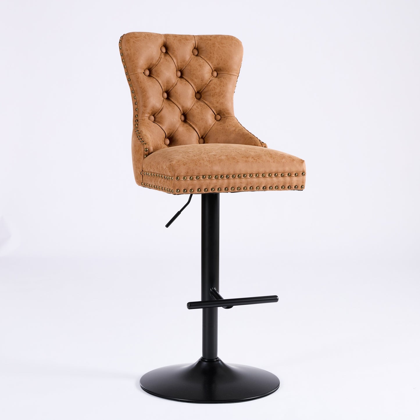 Vimora™ - Adjustable Vintage PU Swivel Bar Stools Set of 2 (Orange)