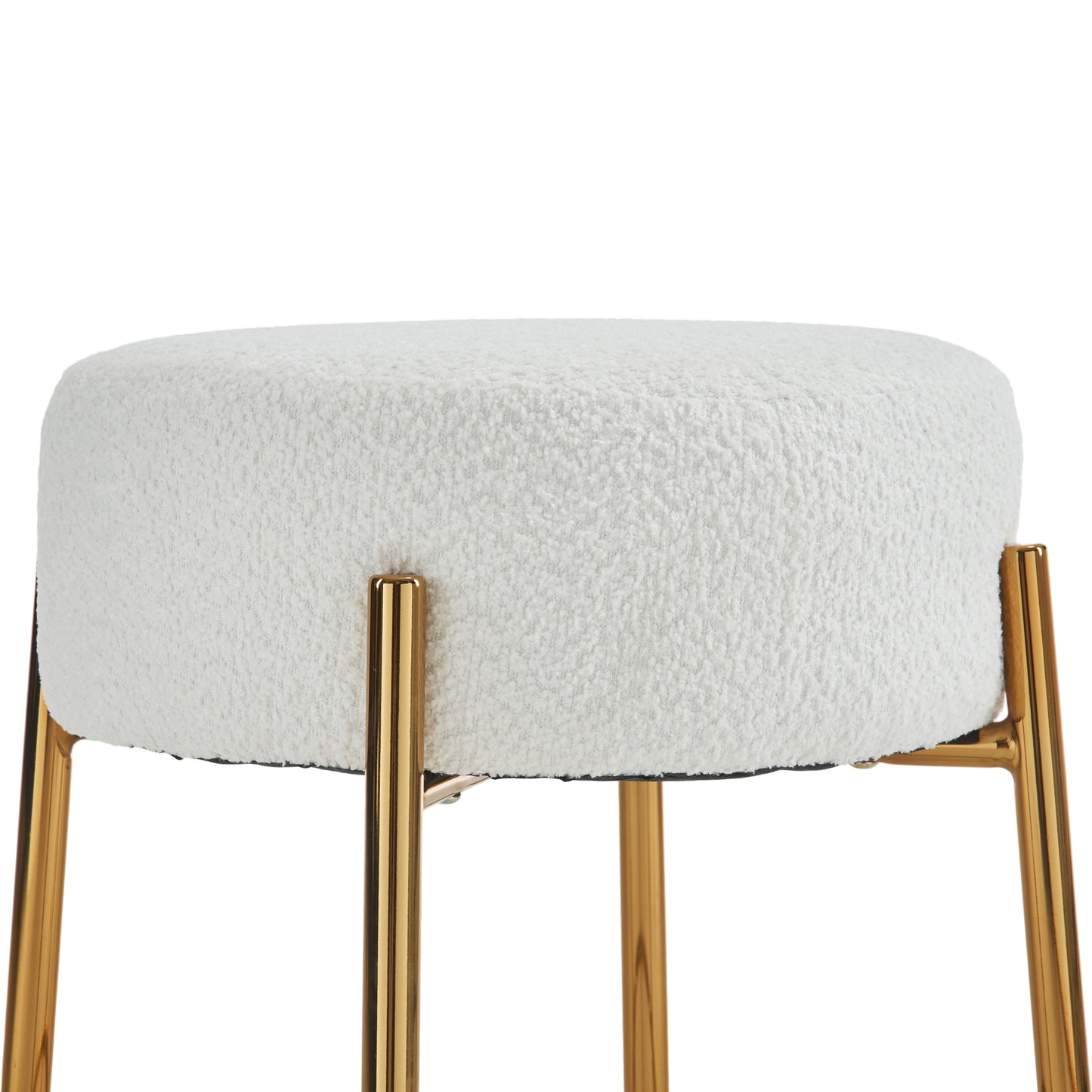 Vimora™ - 24" Modern Circular Bar Stools with Cushioned Seats and Support Legs (Set of 2)