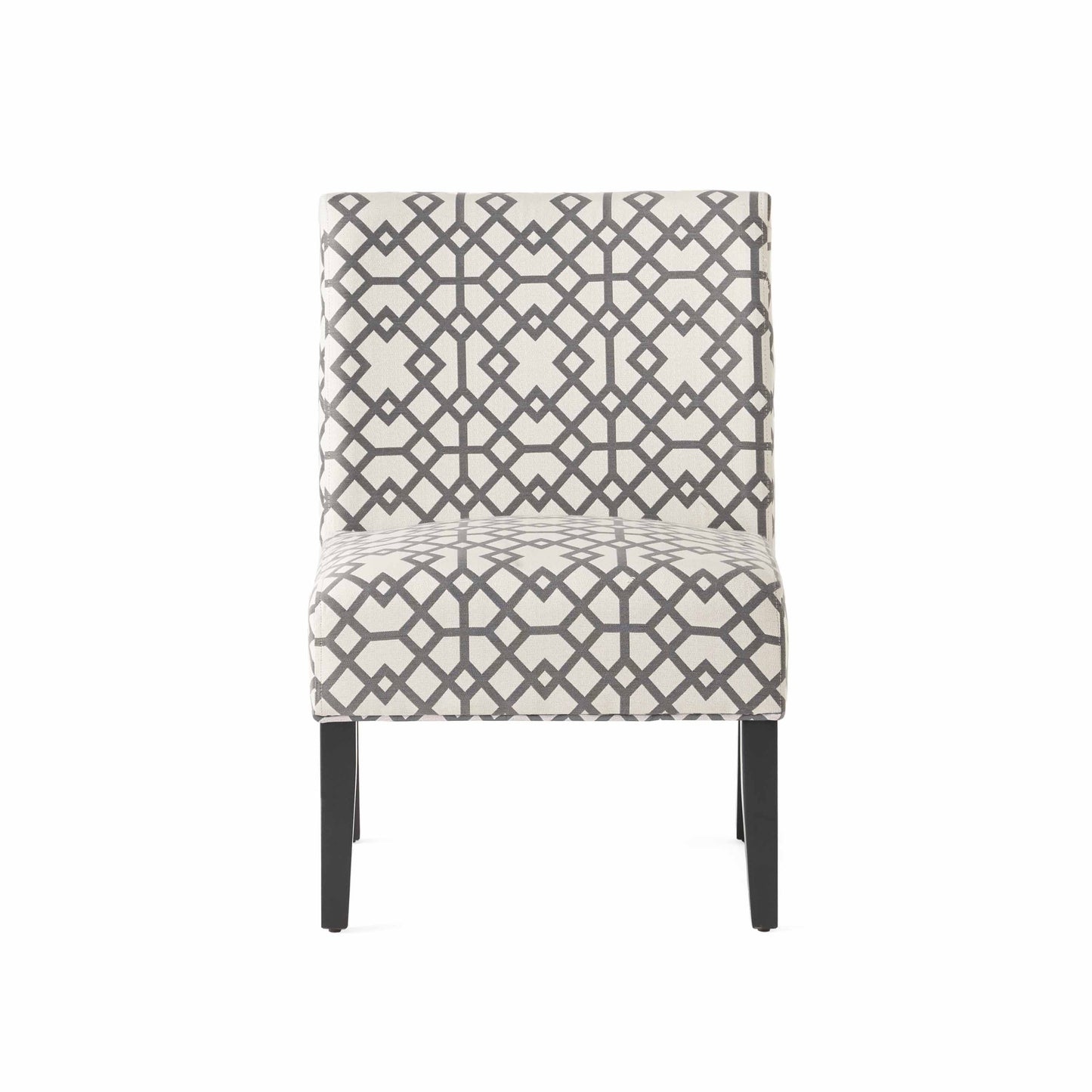 Vimora™ - Contemporary Grey and Ivory Upholstered Accent Chair with Tapered Legs