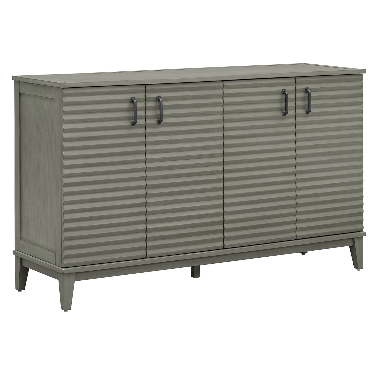Vimora™ - Antique Gray 4-Door Sideboard with Adjustable Shelves and Metal Handles