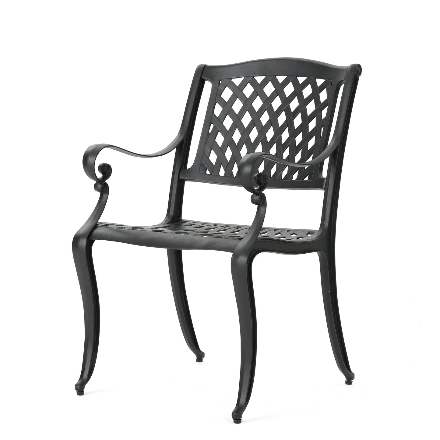Vimora™ - Black Aluminium Mesh Outdoor Dining Chair Set of 2