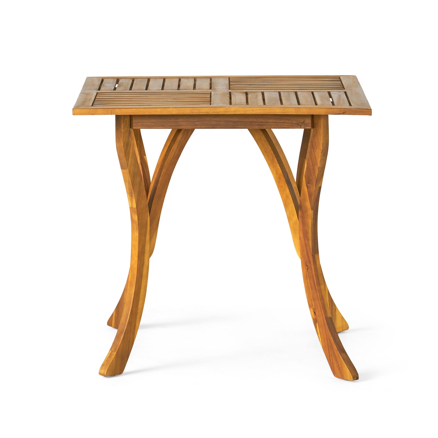 Teak-Finished 31.5'' Square Acacia Wood Outdoor Table for Stylish Patios