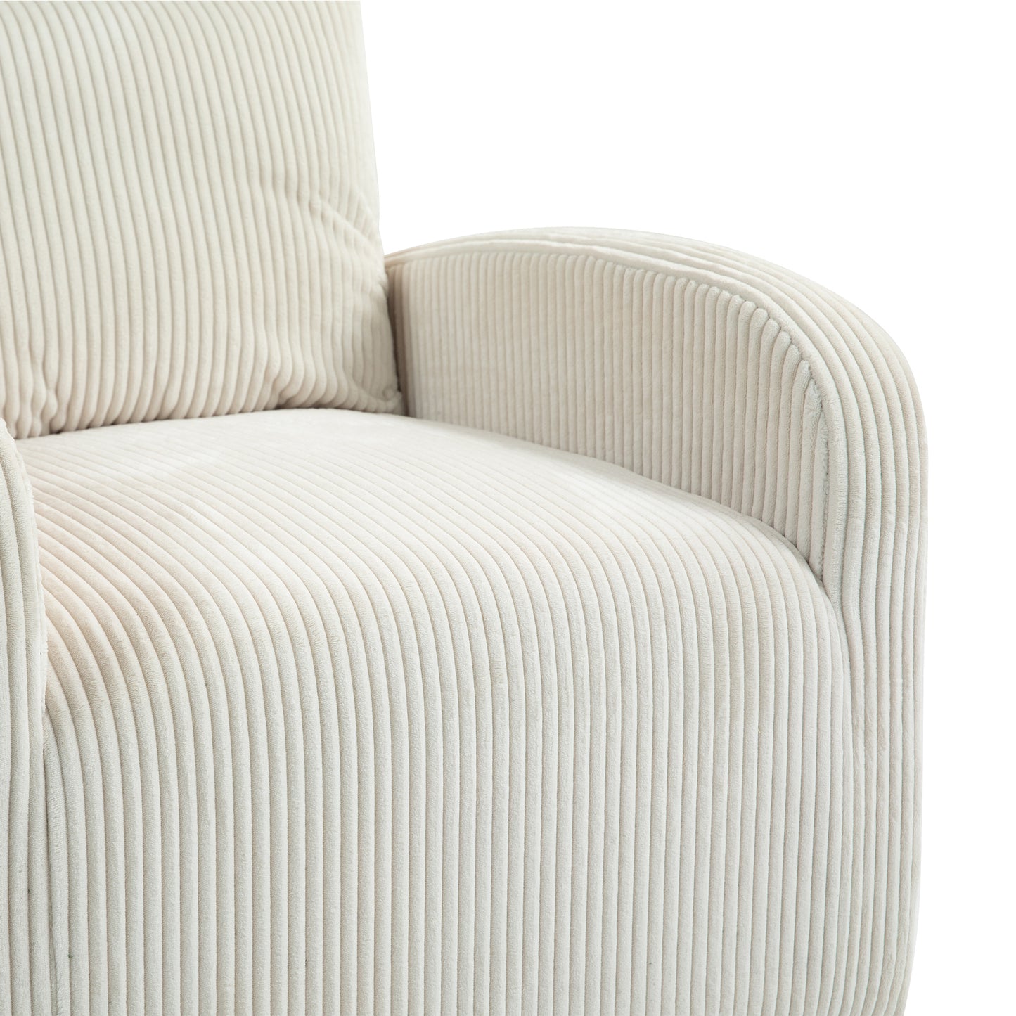 Vimora™ - Beige Upholstered Swivel Glider Rocking Chair