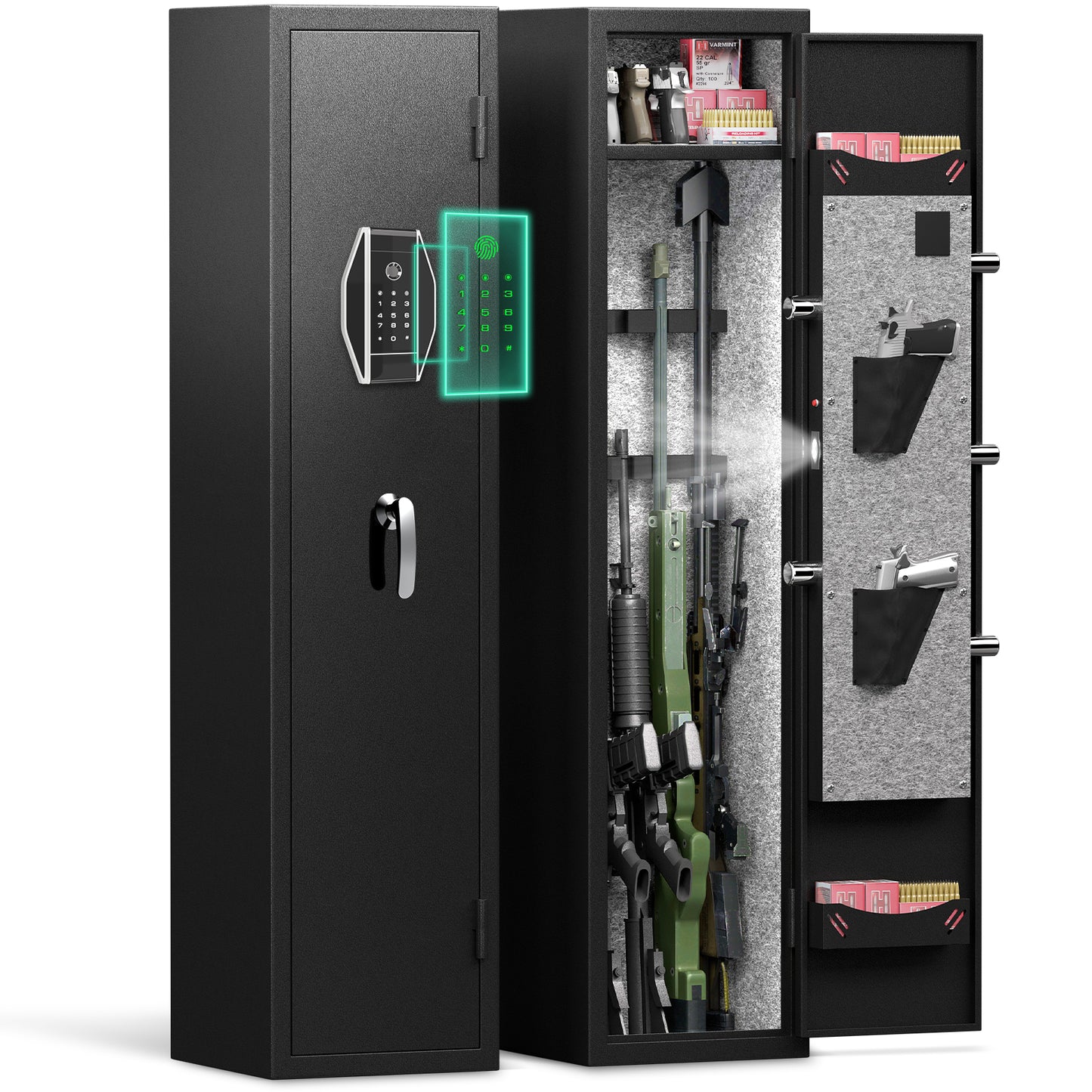SecureGuard™ - 3-4 Gun Safe for Rifles and Pistols with Quick Access Fingerprint Lock