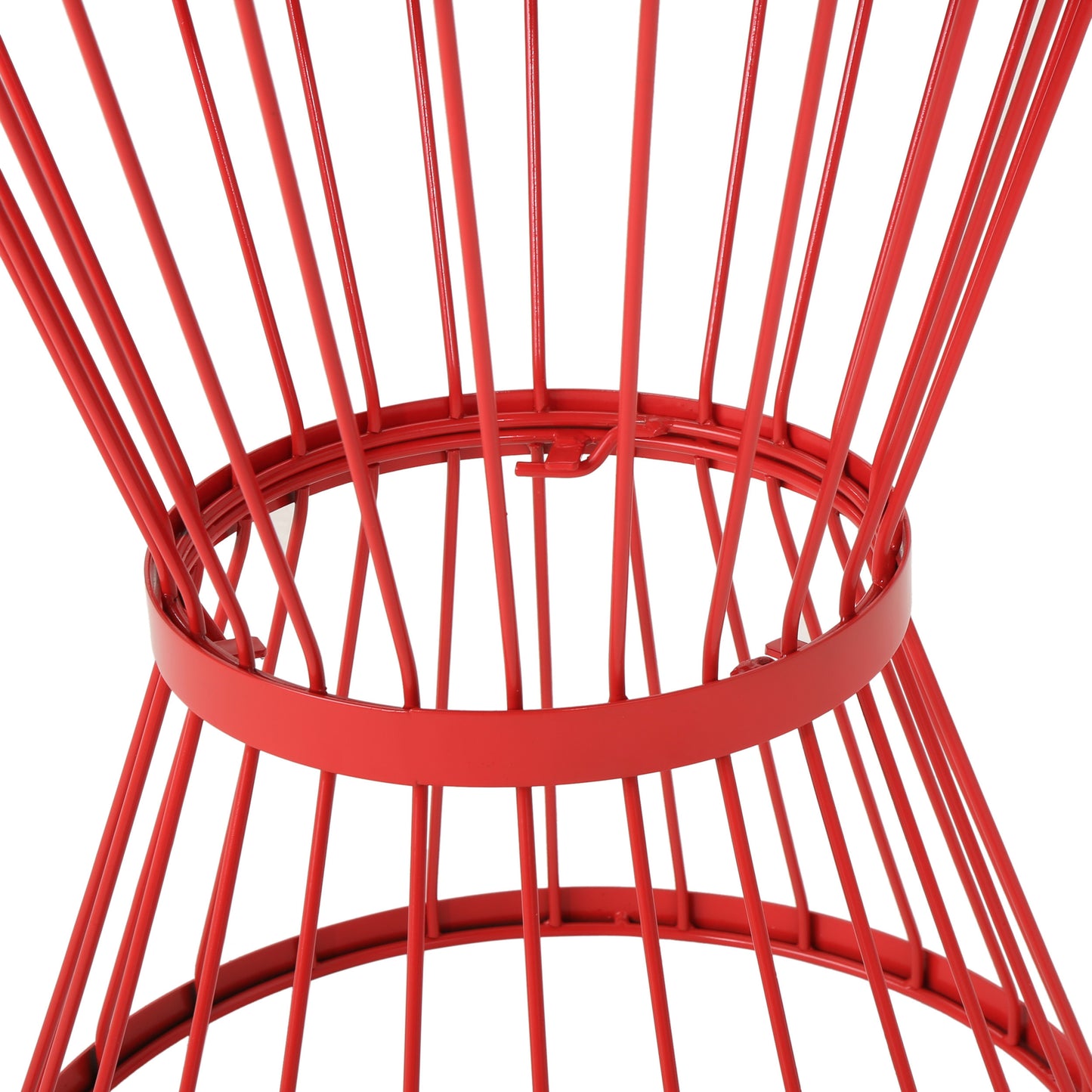 Vimora™ - Red Powder-Coated Iron Hourglass Side Table