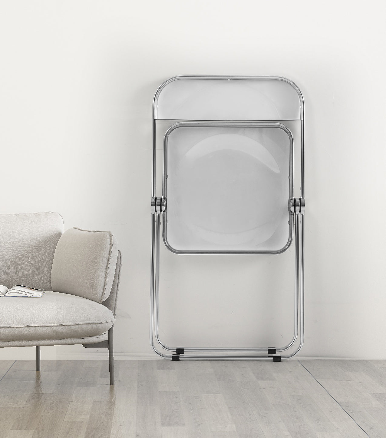 Vimora™ - Stackable Transparent Folding Chair with Chrome Frame
