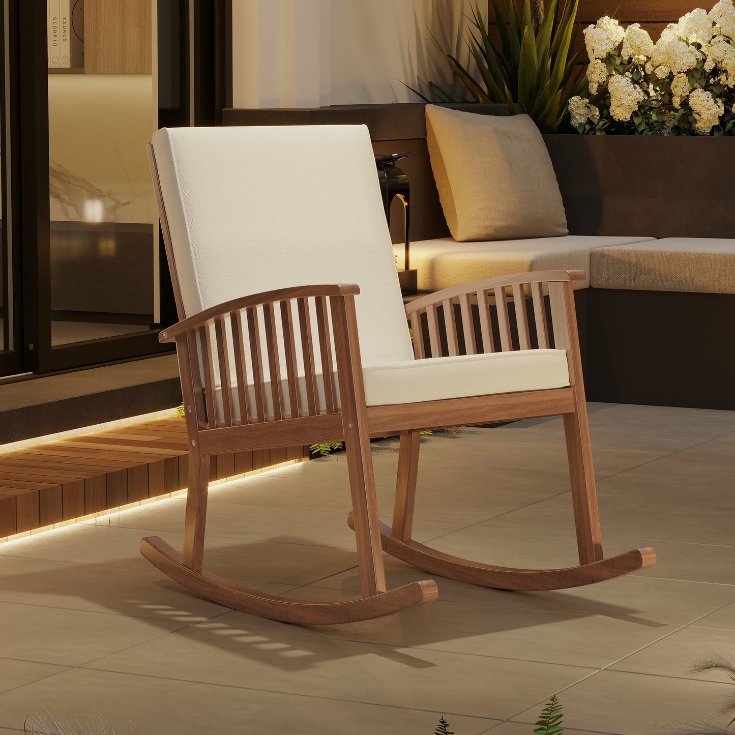Vimora™ - Acacia Rocking Chair with Cushions
