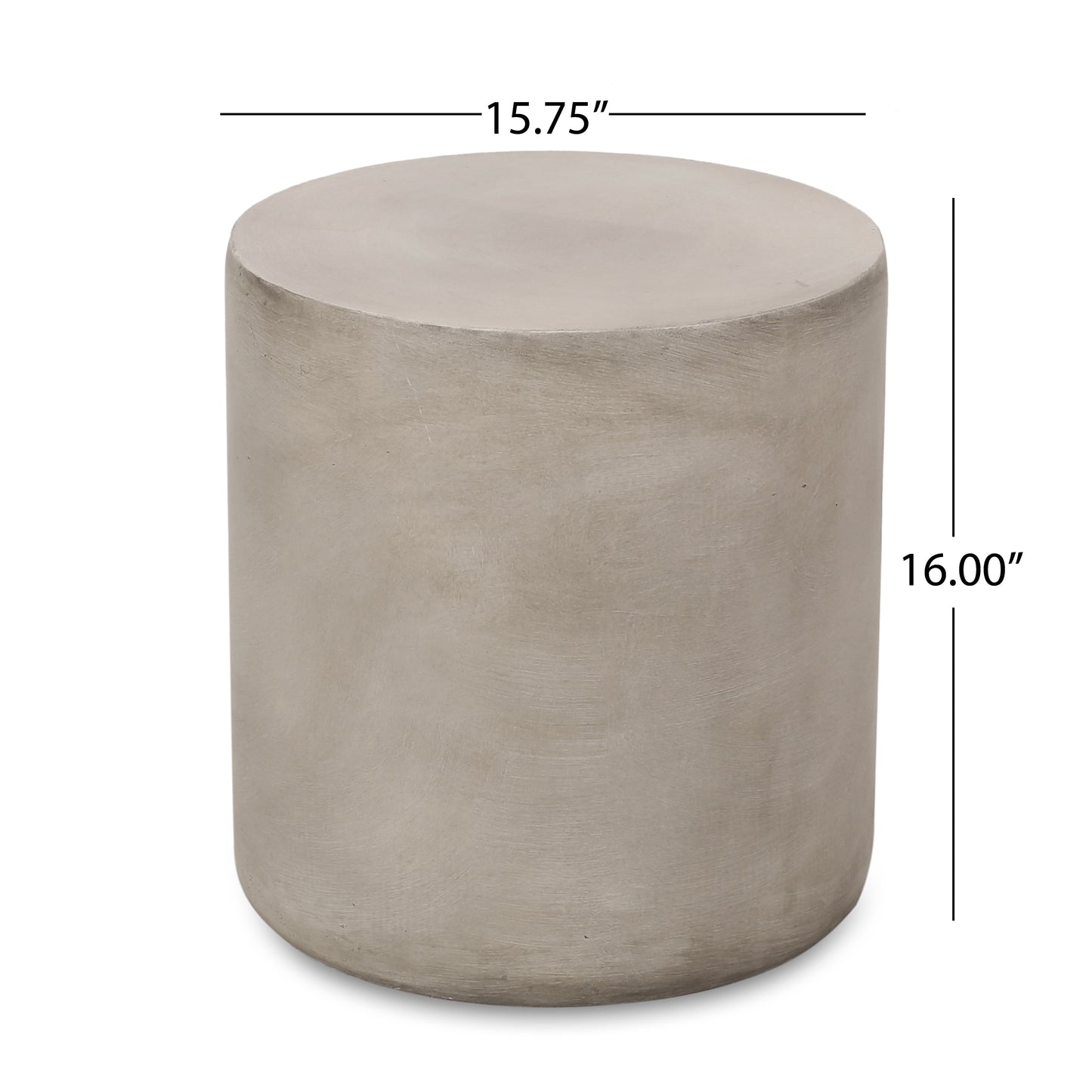 Vimora™ - Light Gray Lightweight Concrete Side Table with Modern Cylindrical Design