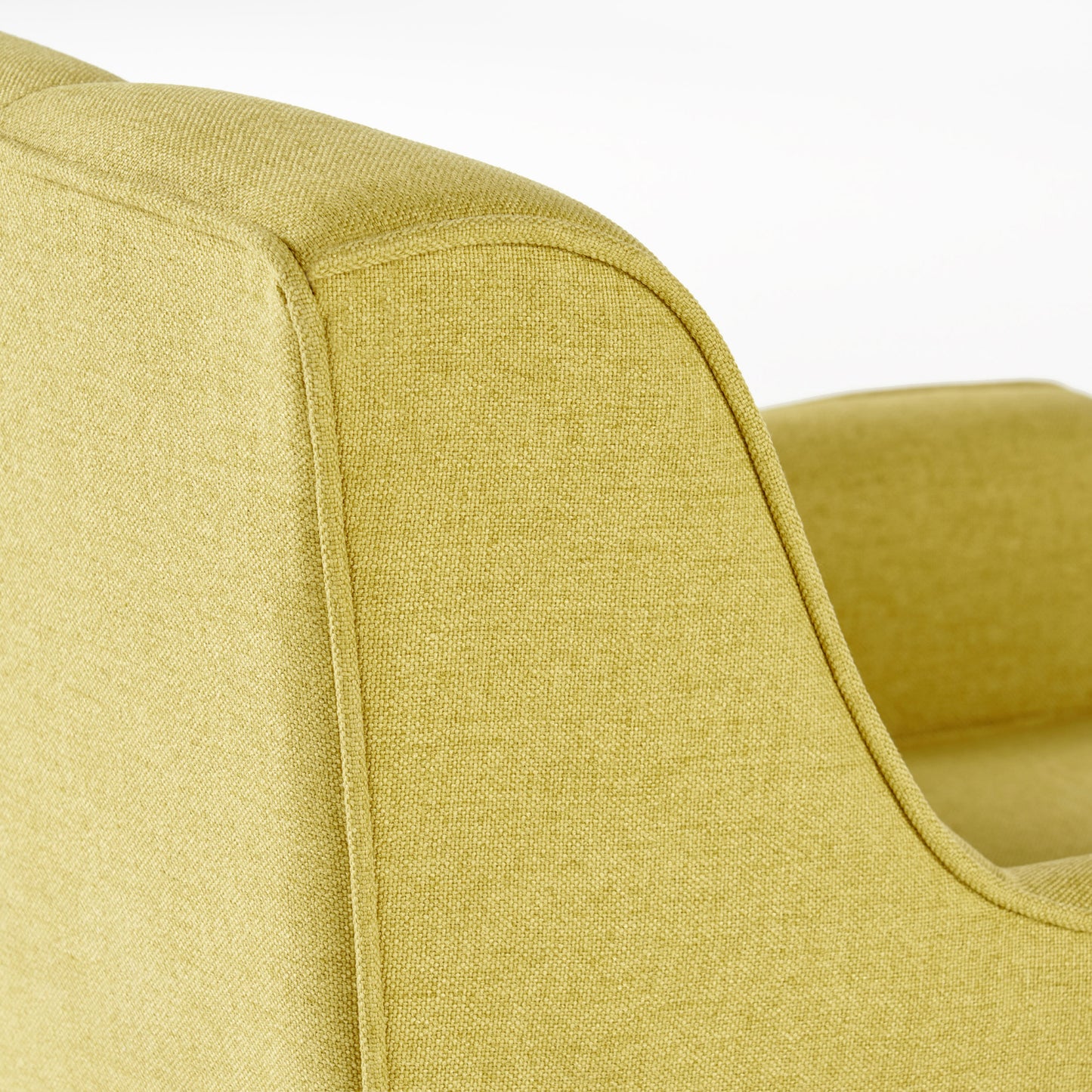 Vimora™ - Yellow Mid-Century Modern Arm Chair with Tufted Back and Birch Wood Legs