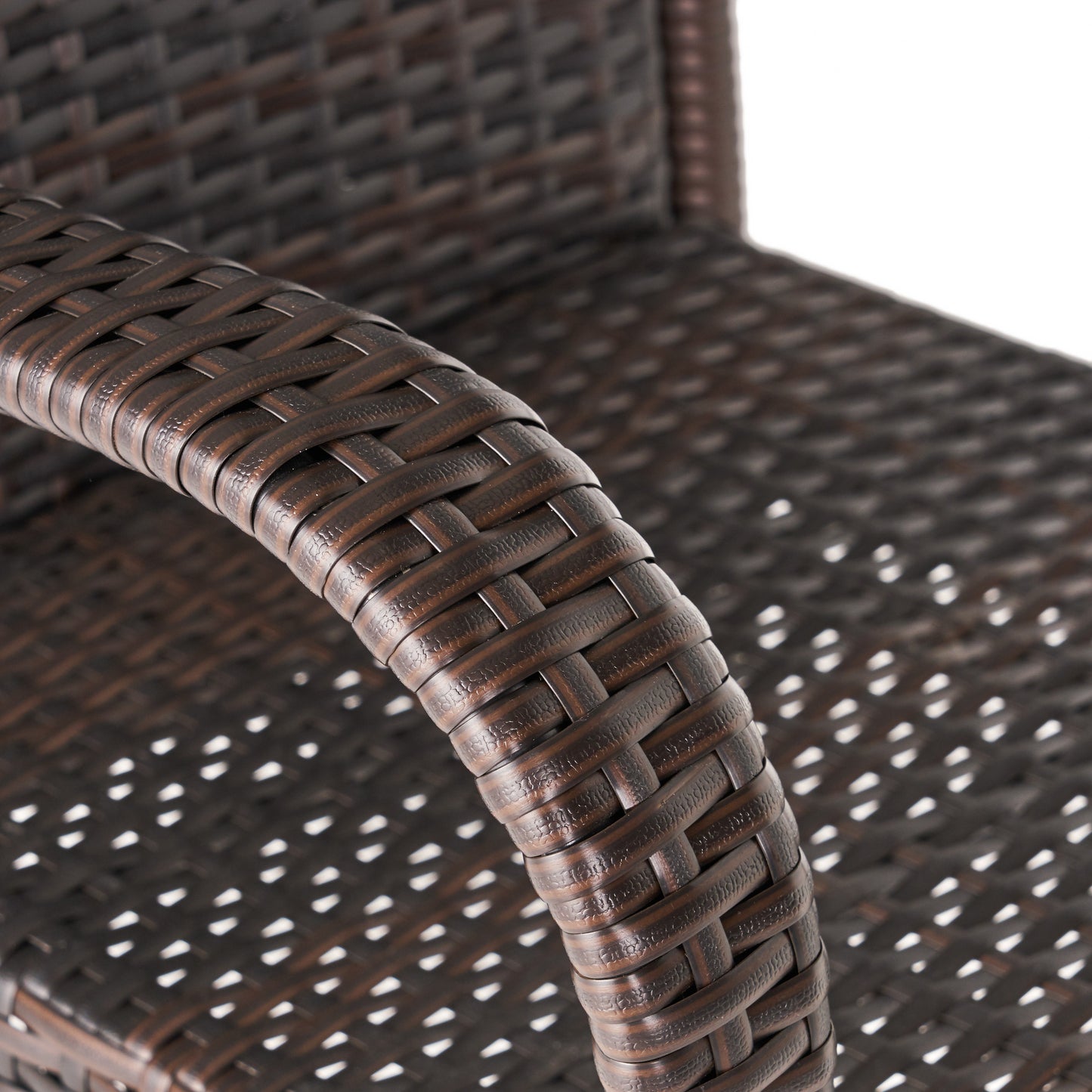 LITTLETON™ - Modern Outdoor Barstool Set with Faux Rattan and Iron Frame
