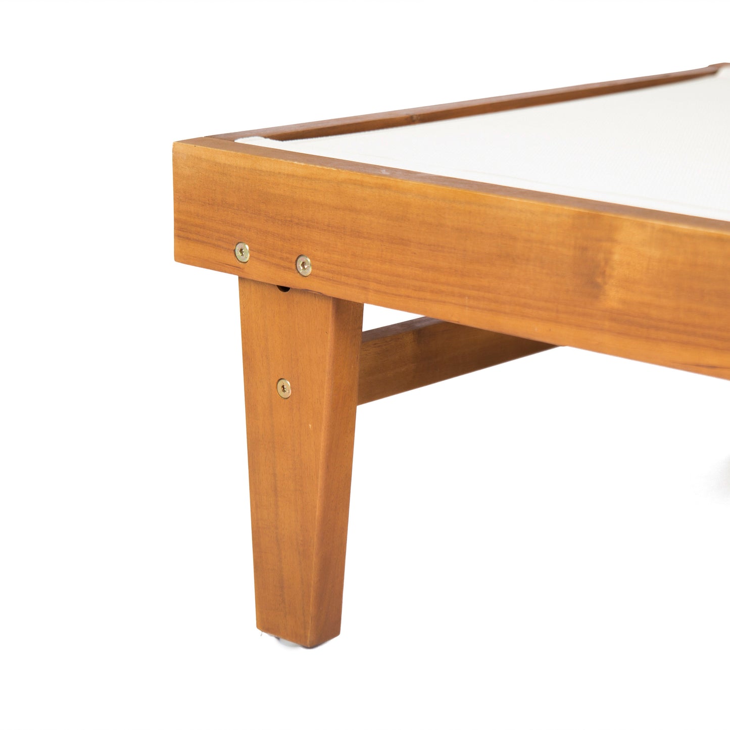 Vimora™ - Summerland Teak Chaise Lounge with White Mesh for Outdoor Relaxation