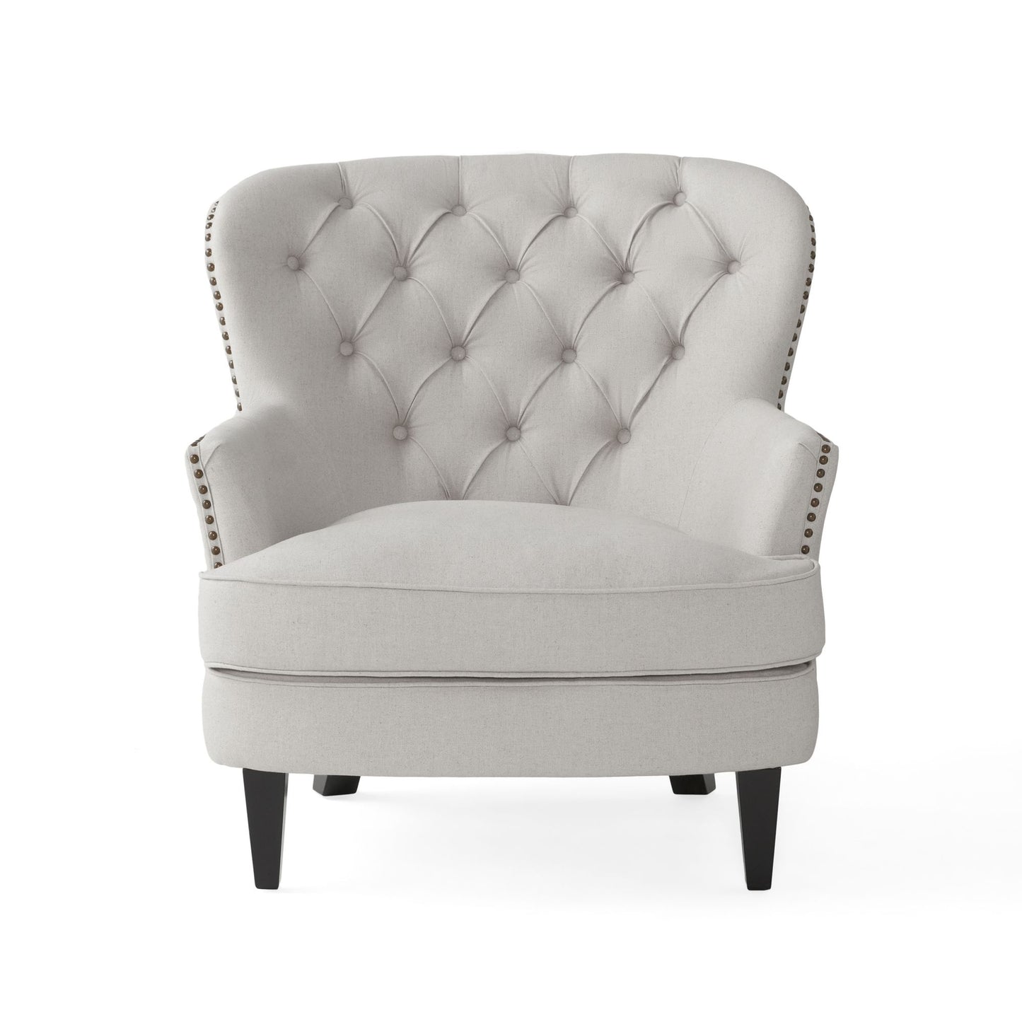 Vimora™ - Contemporary Light Grey Club Chair and Ottoman Set