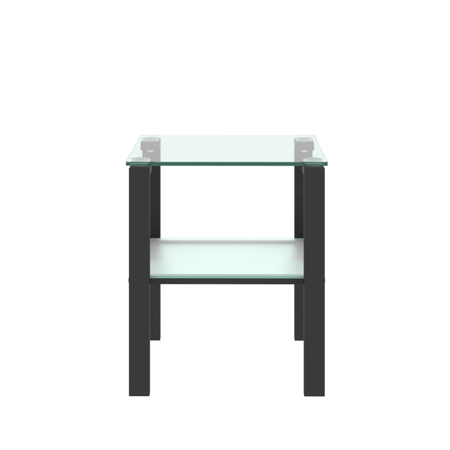 Ava™️ - Black Glass Two-Layer Round Tea Table for Living Room & Bedroom