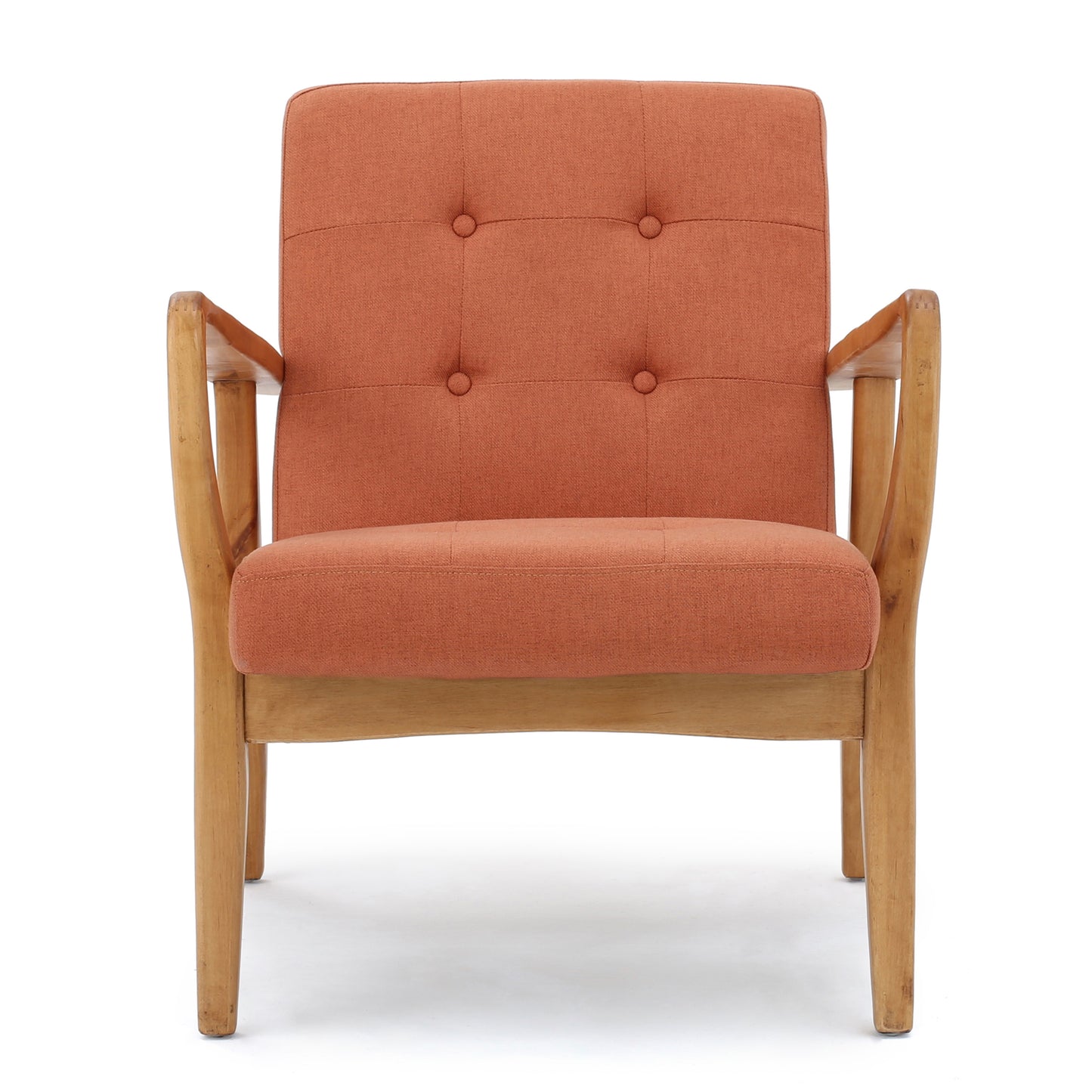 Vimora™ - Stylish Orange Club Chair with Plush Button Tufting
