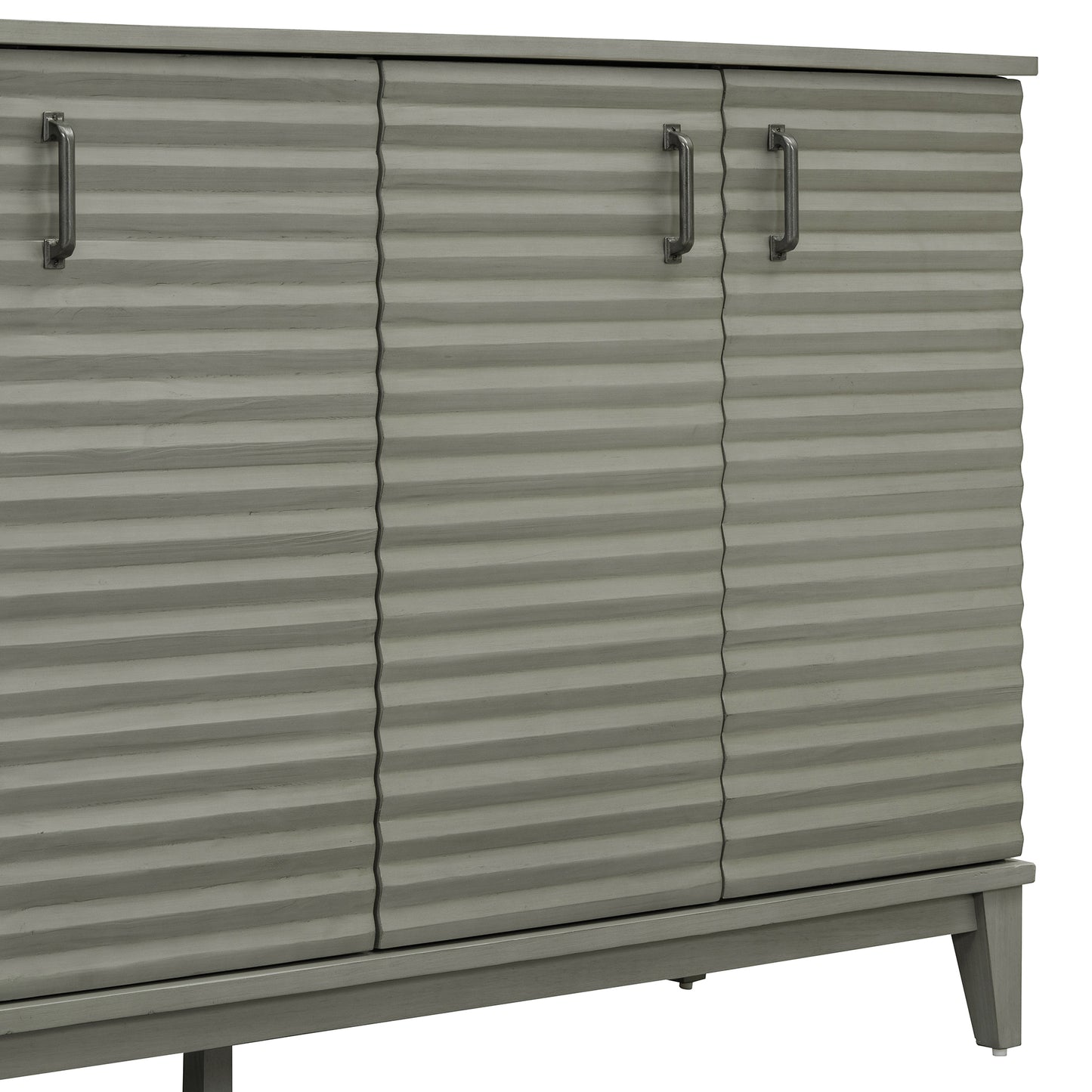 Vimora™ - Antique Gray 4-Door Sideboard with Adjustable Shelves and Metal Handles