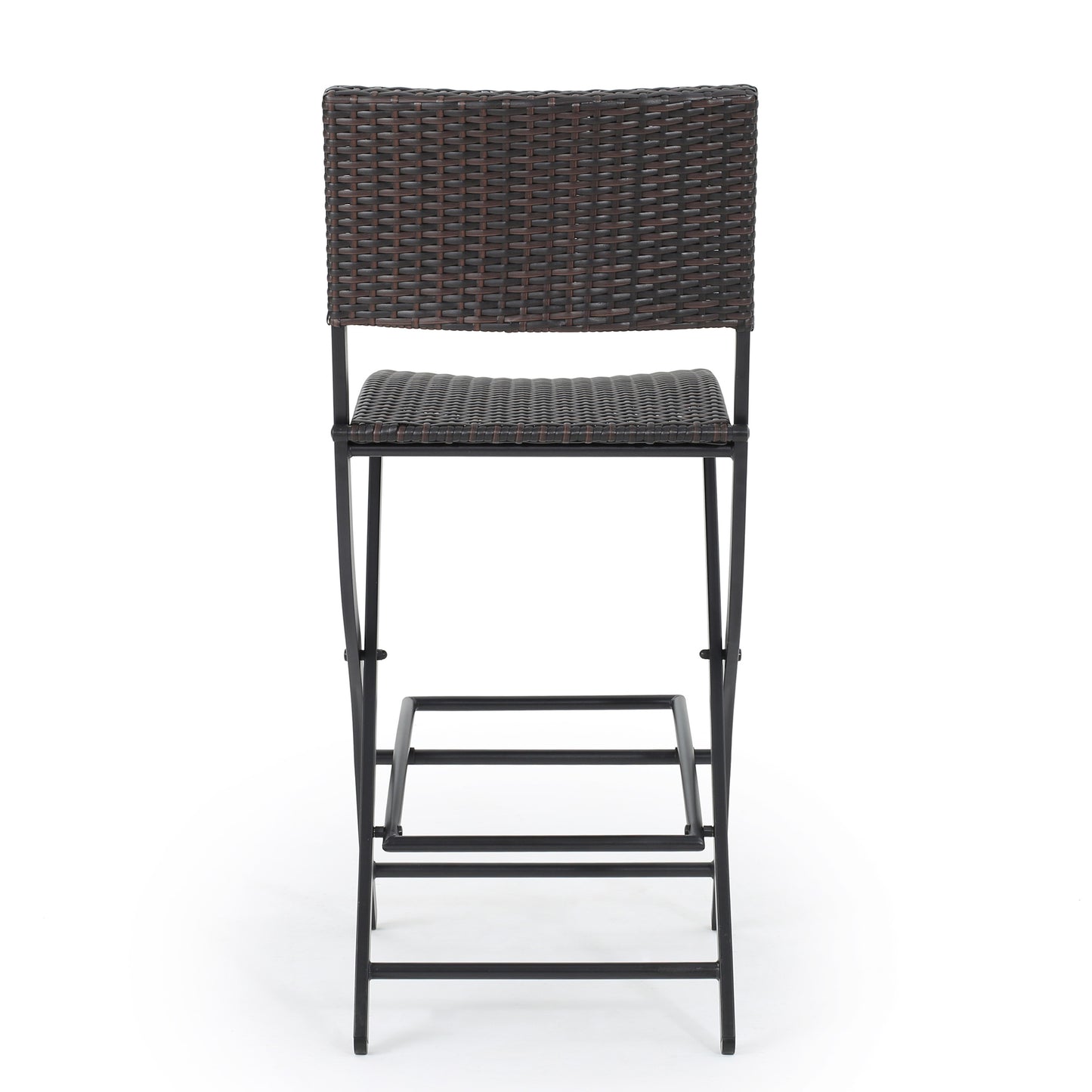 Vimora™ - Outdoor Foldable Wicker Barstools, Faux Rattan Patio Chairs, Brown Multi (Set of 2)