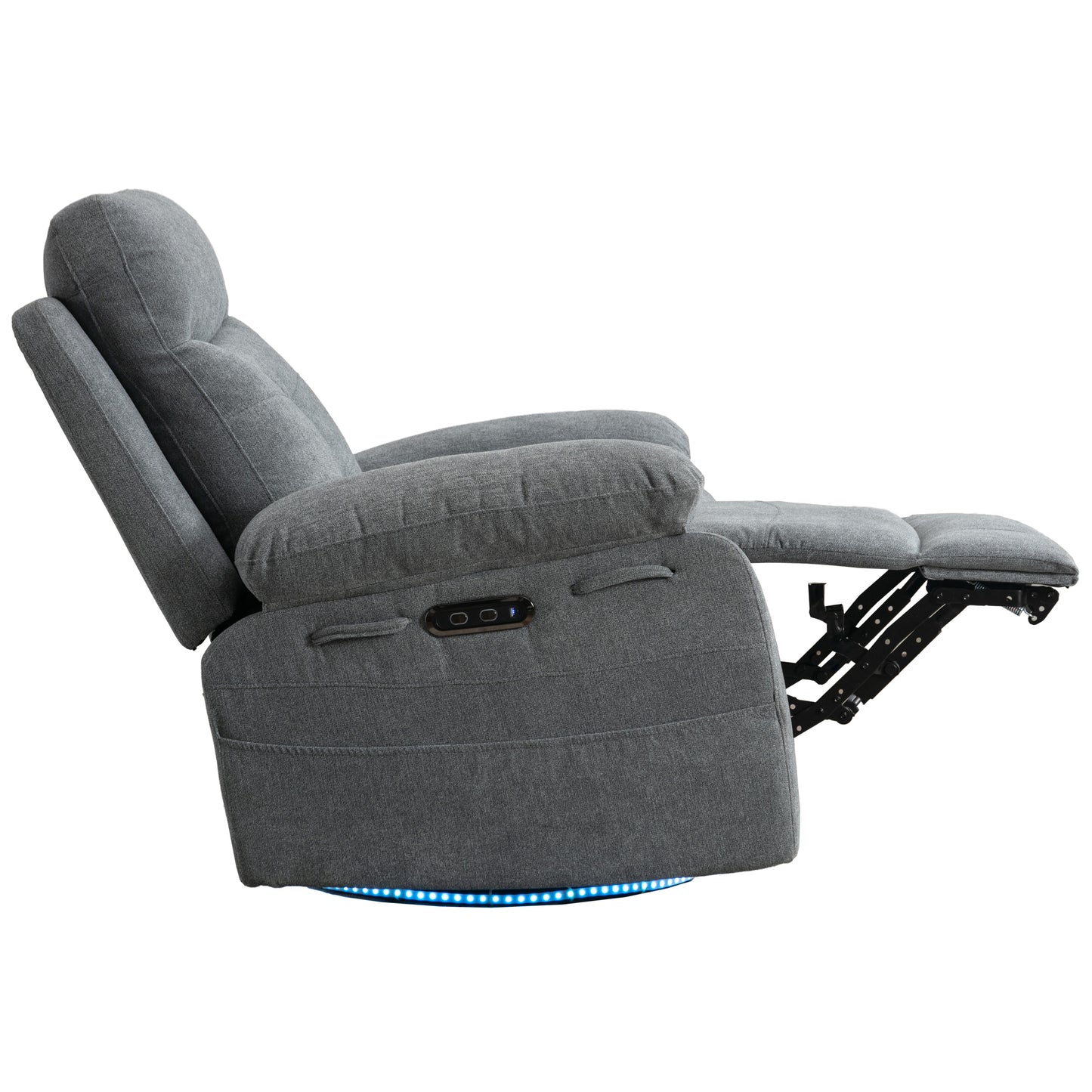 Vimora™ - Light Grey Power Recliner Glider Chair with Bluetooth Speaker and LED Light