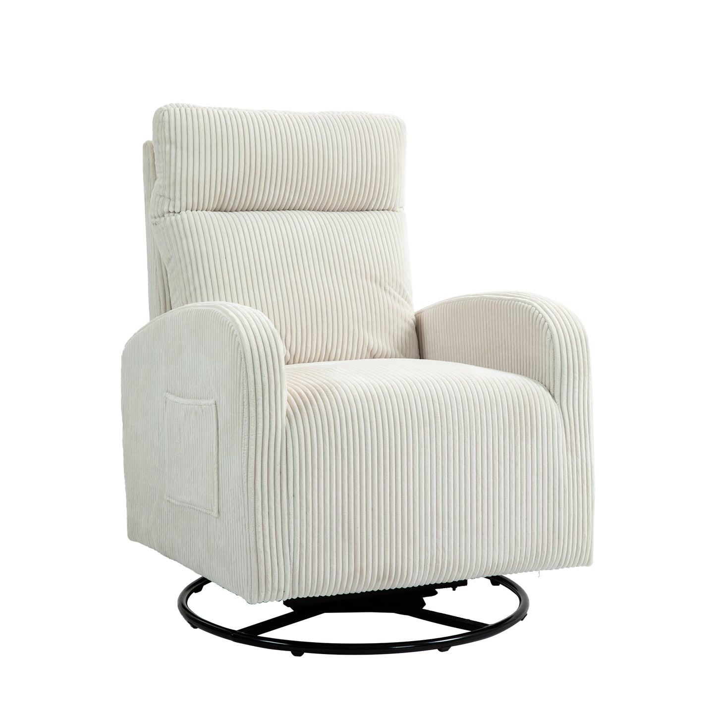 Vimora™ - Beige Upholstered Swivel Glider Rocking Chair