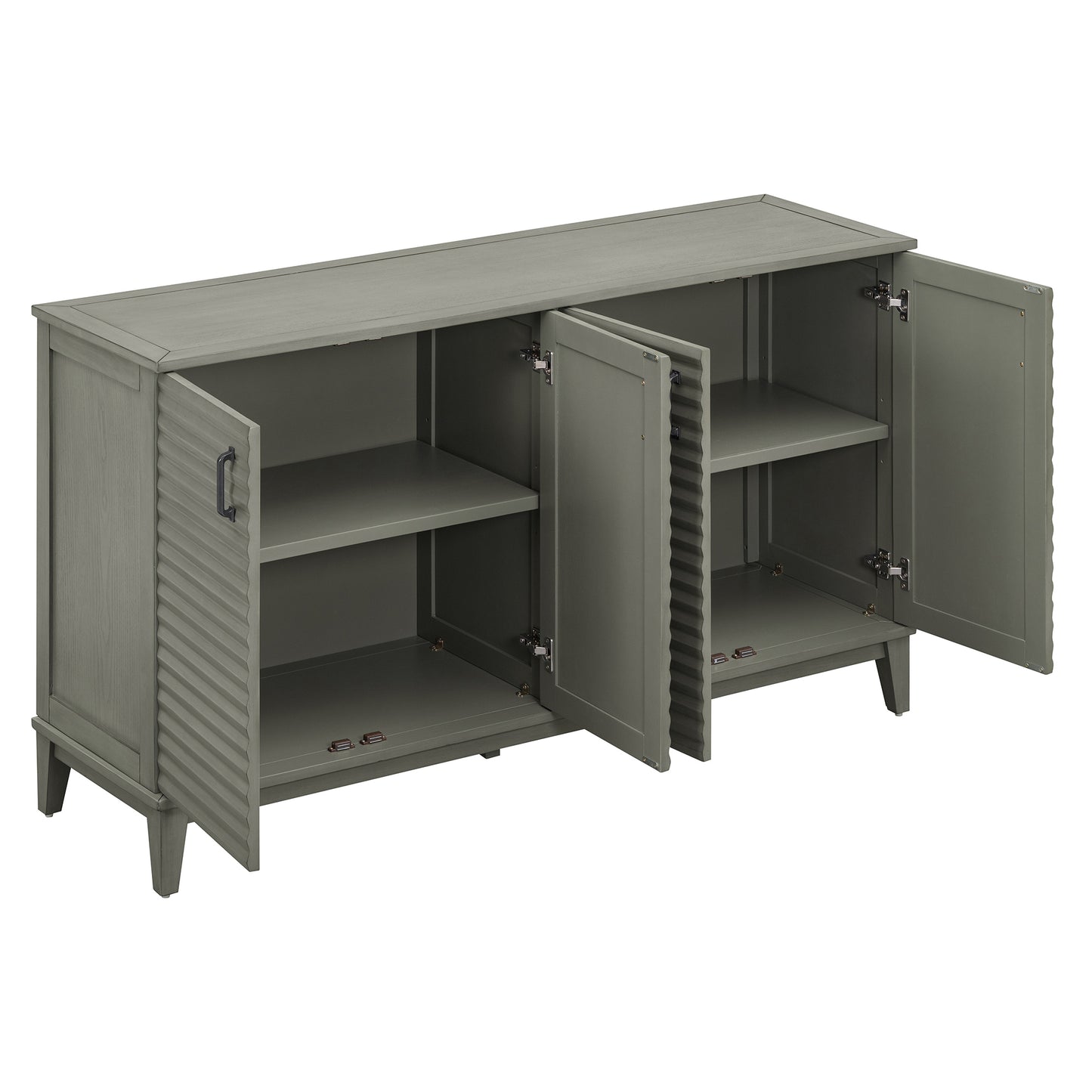 Vimora™ - Antique Gray 4-Door Sideboard with Adjustable Shelves and Metal Handles