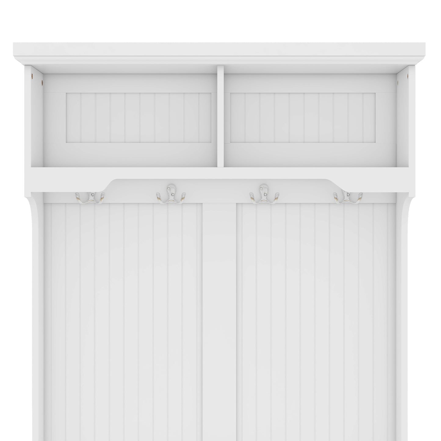 Vimora™ - White Hall Tree with Storage Shoe Bench and Coat Racks