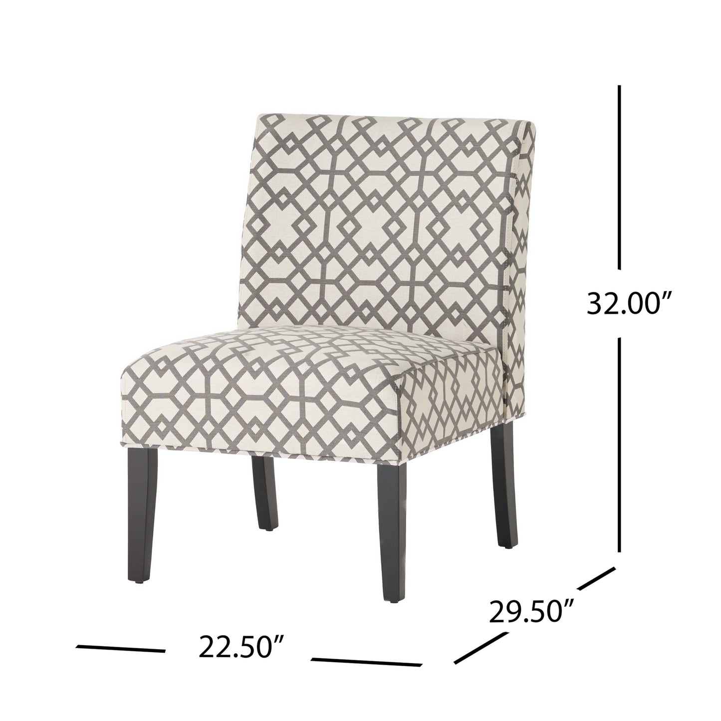 Vimora™ - Contemporary Grey and Ivory Upholstered Accent Chair with Tapered Legs