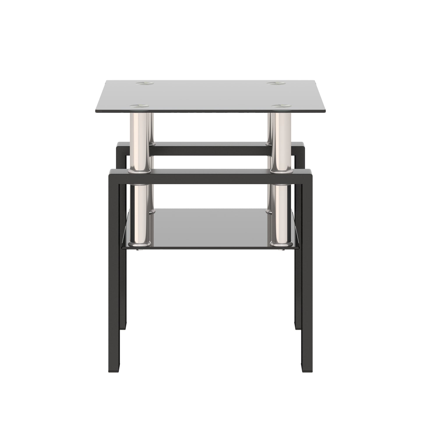 Vimora™ - Modern Black Tempered Glass Square Coffee Table